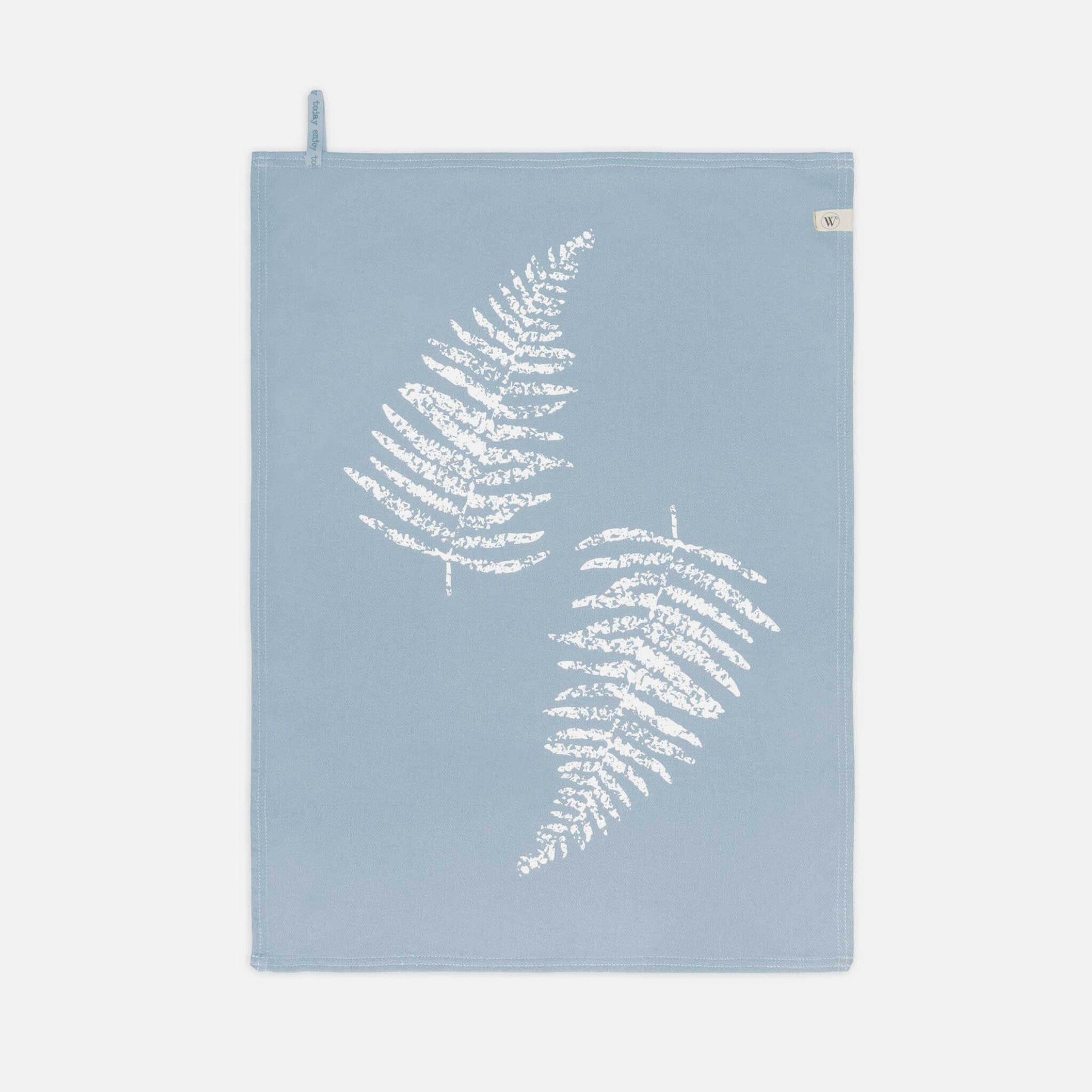 Theedoek Dry with Leaves Jeans Blauw 50x70