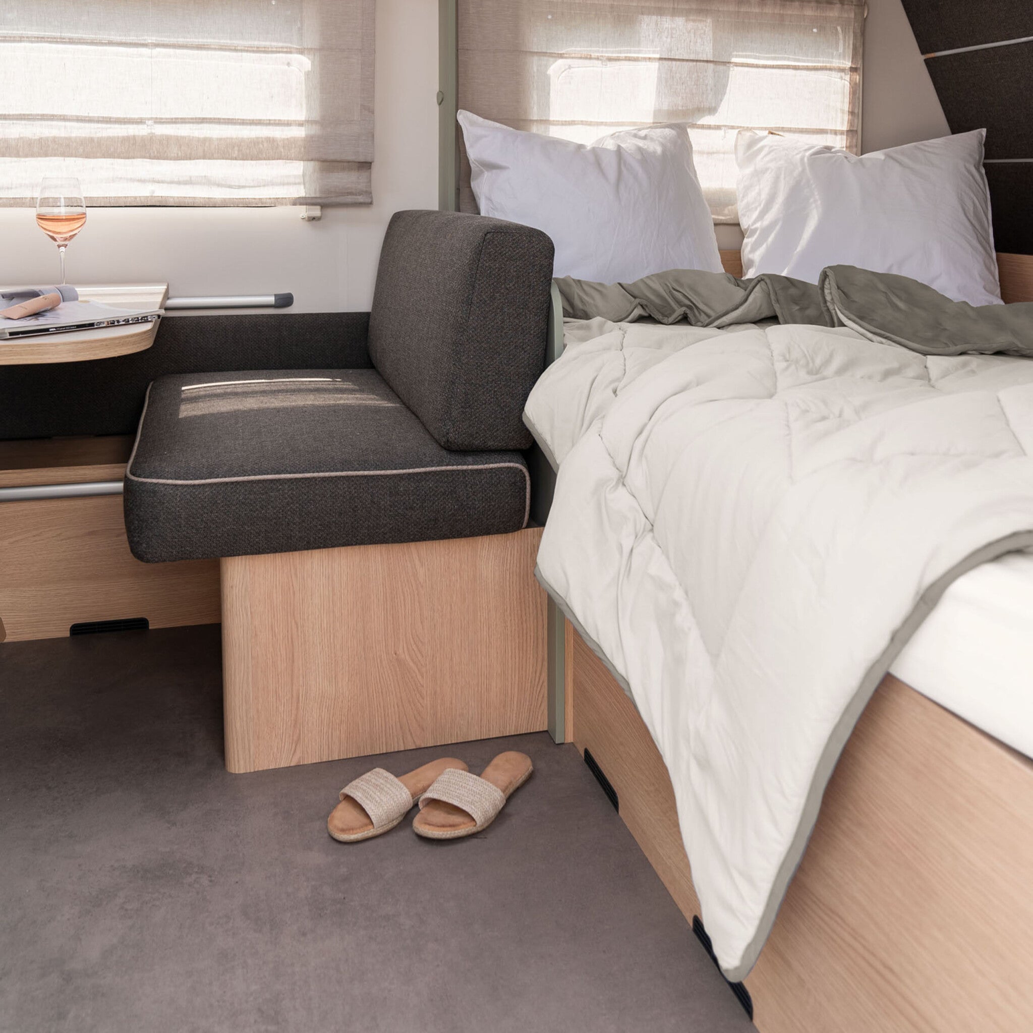 Wasbaar dekbed met vaste hoes Zand/Taupe