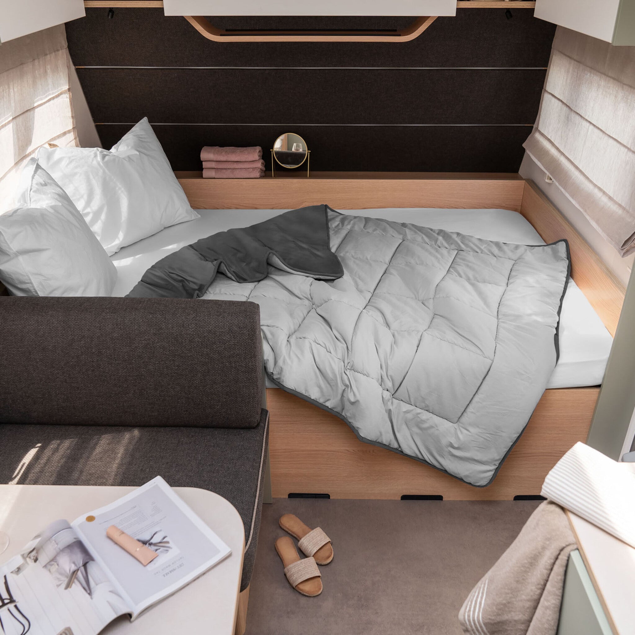 Wasbaar dekbed met vaste hoes Licht Grijs/Antraciet