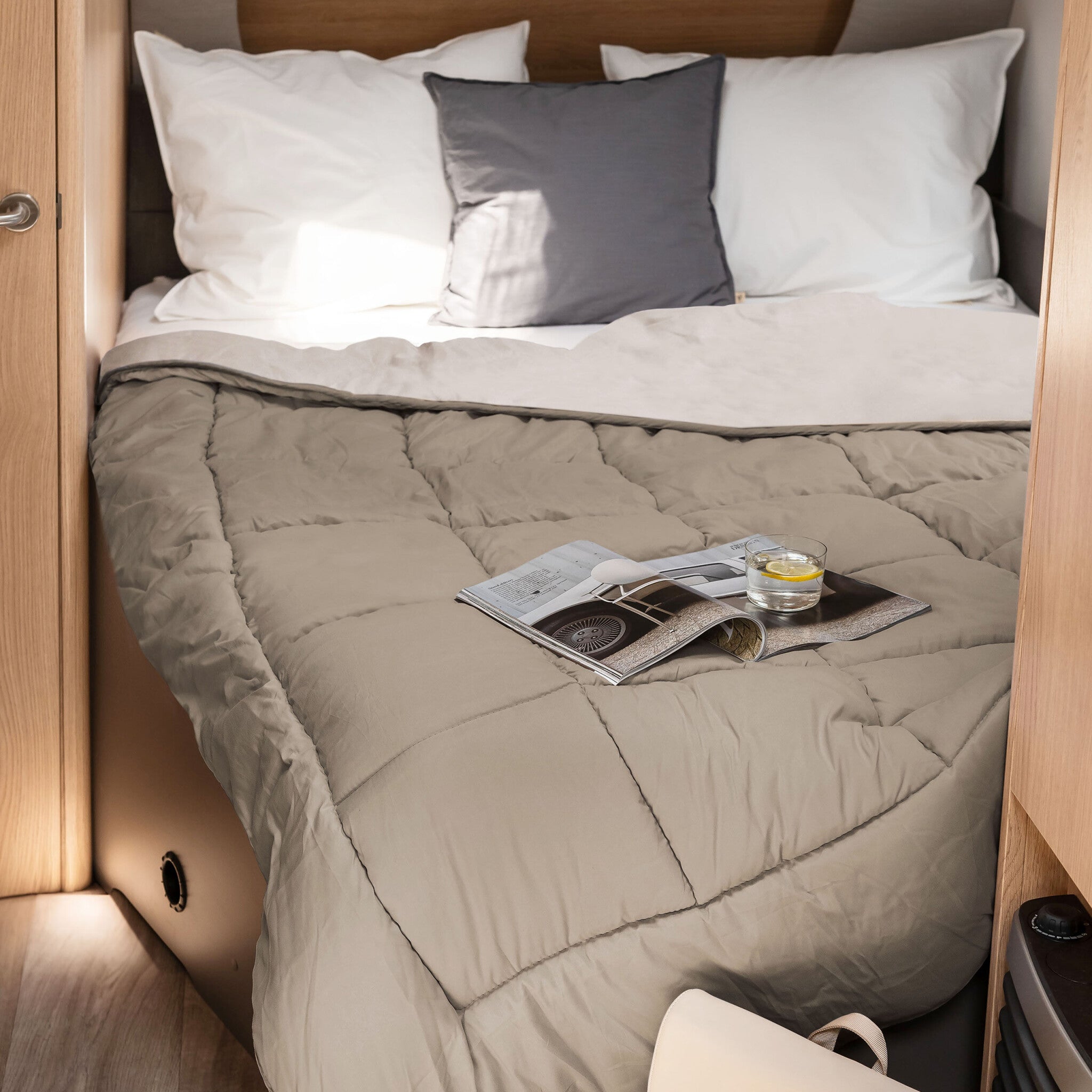 Wasbaar dekbed met vaste hoes Zand/Taupe