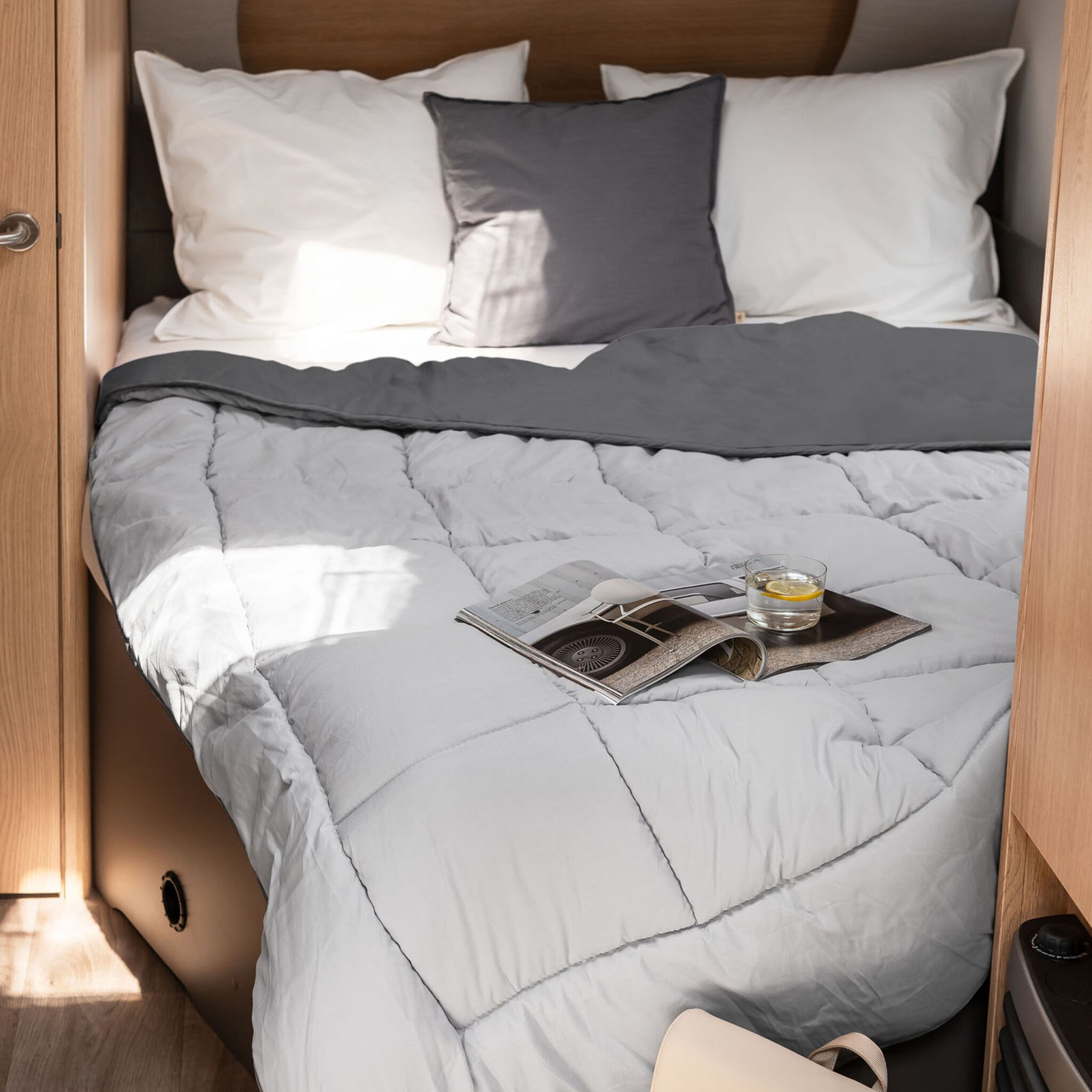 Wasbaar dekbed met vaste hoes Licht Grijs/Antraciet