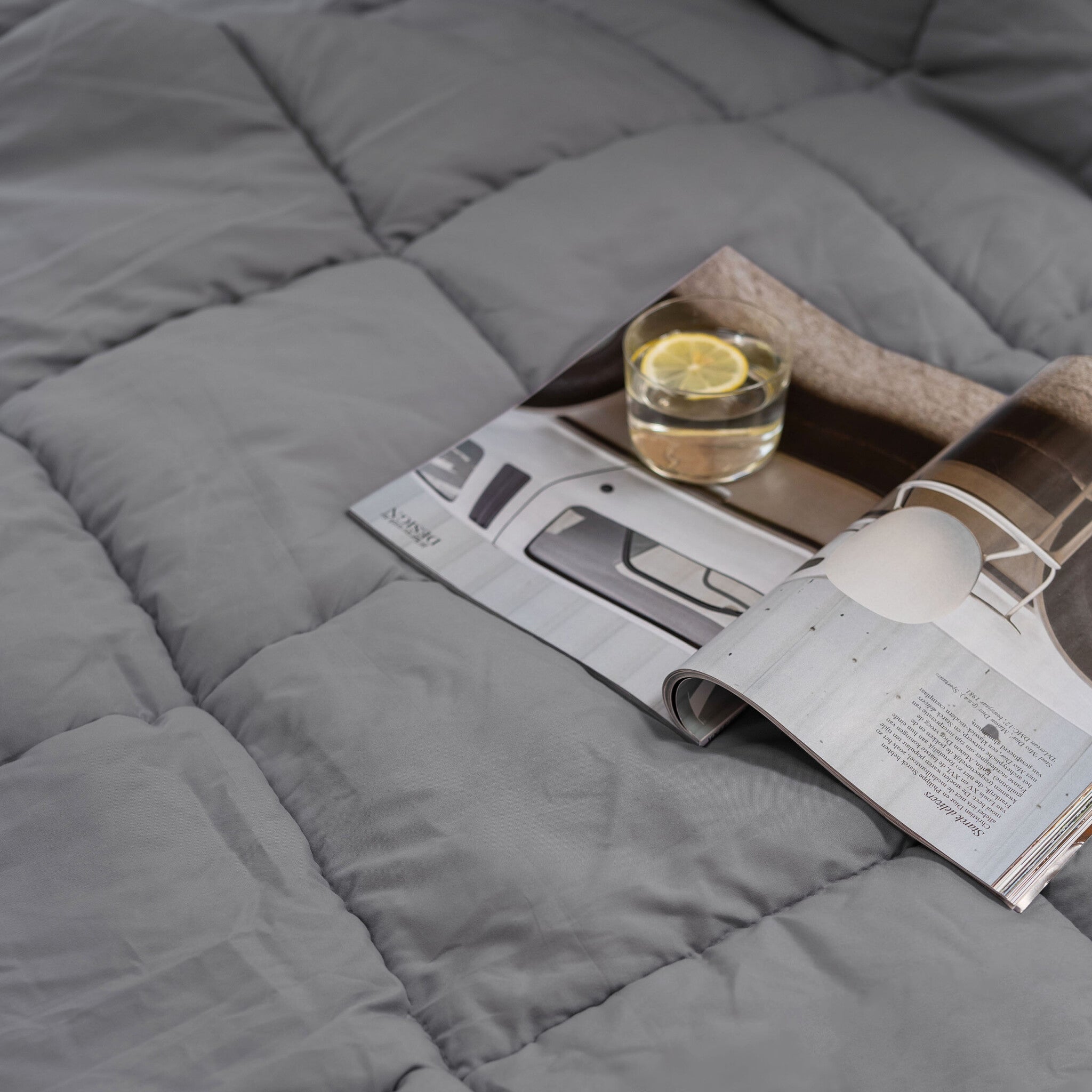 Wasbaar dekbed met vaste hoes Licht Grijs/Antraciet