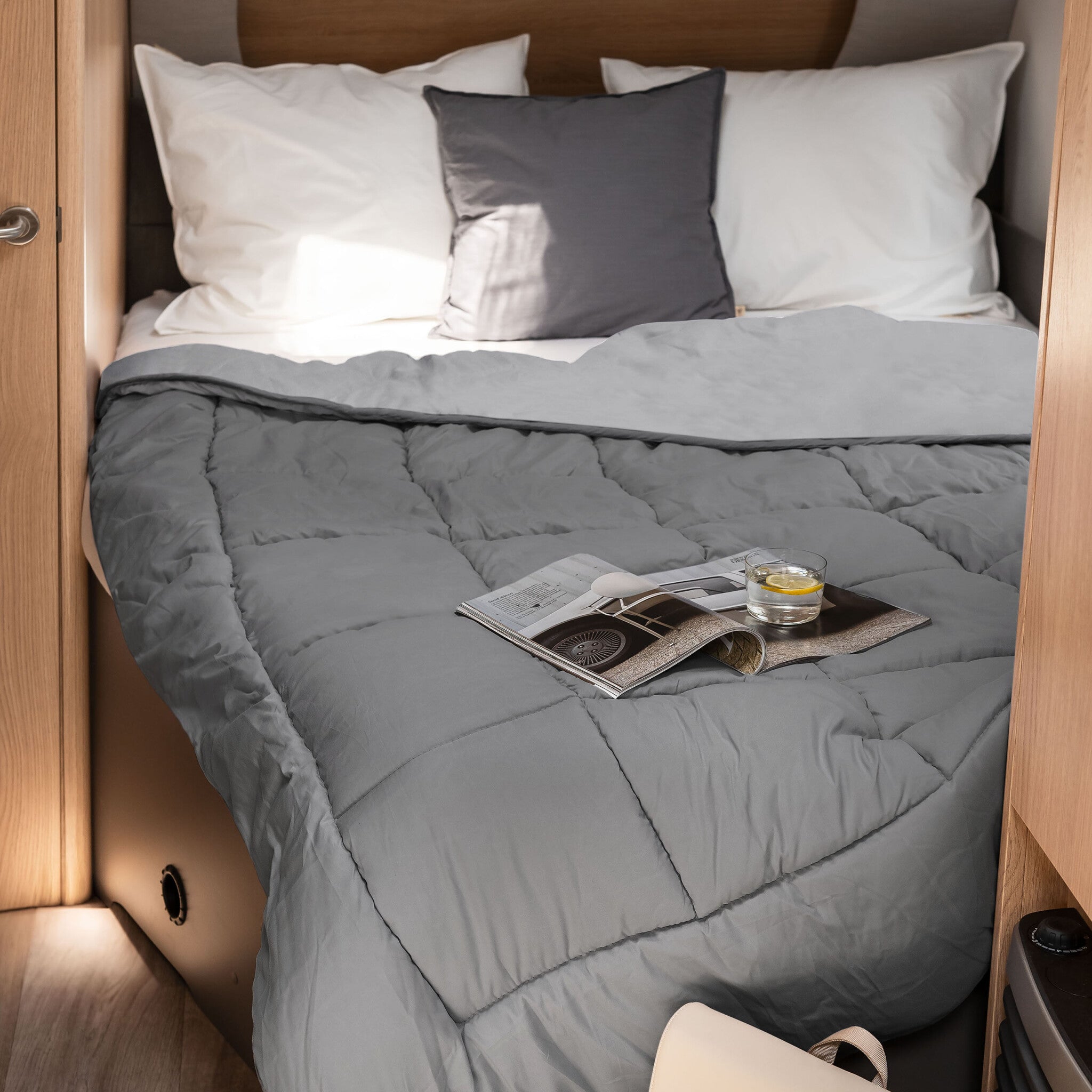 Wasbaar dekbed met vaste hoes Licht Grijs/Antraciet