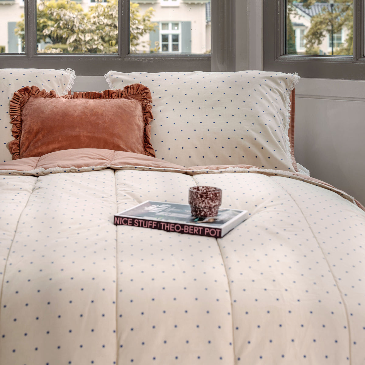 Dindi - Kussensloop Sweet & Sassy - Zand / Terracotta - Set van 2
