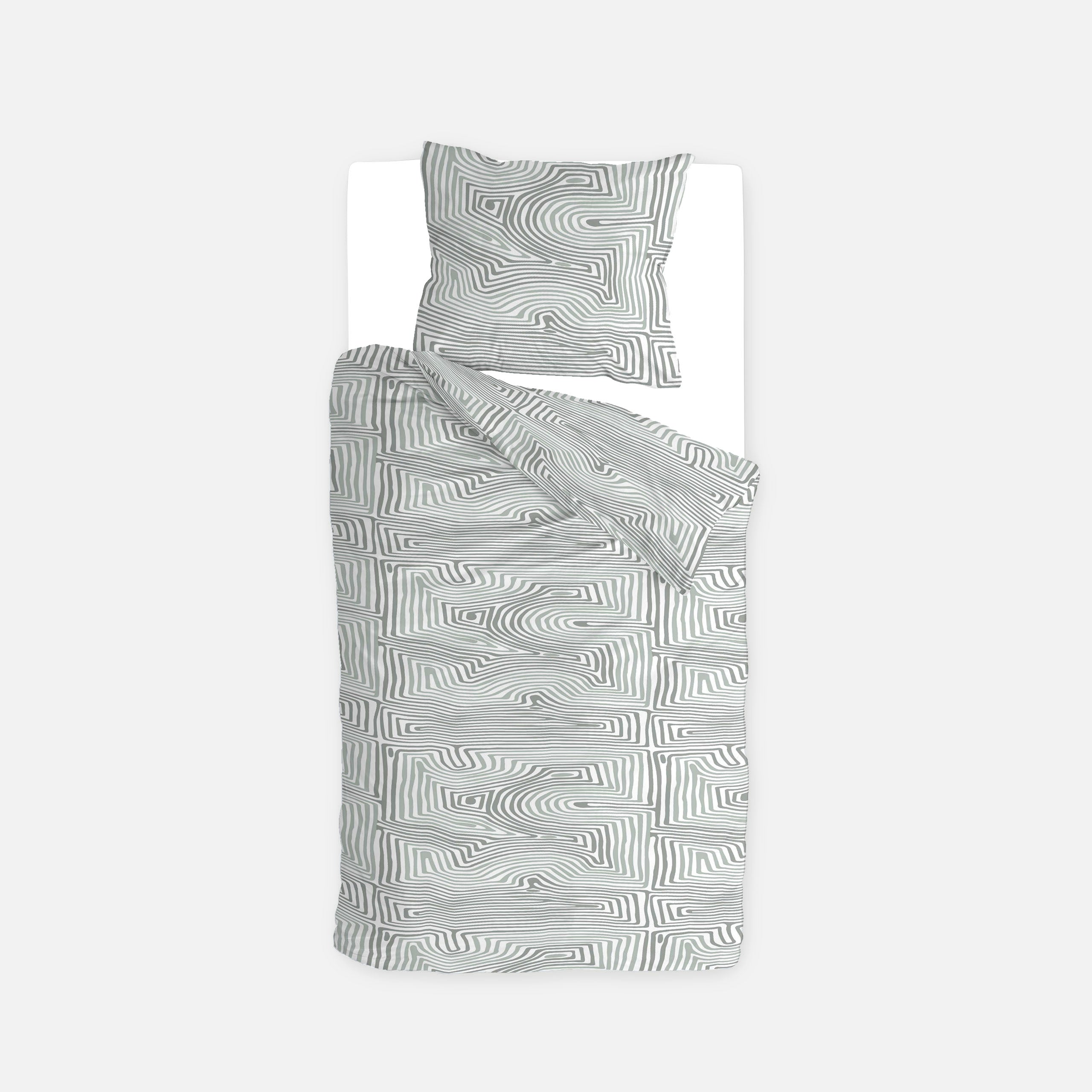 Byrklund Dekbedovertrek Lagoon Lines - 100% katoen - Groen