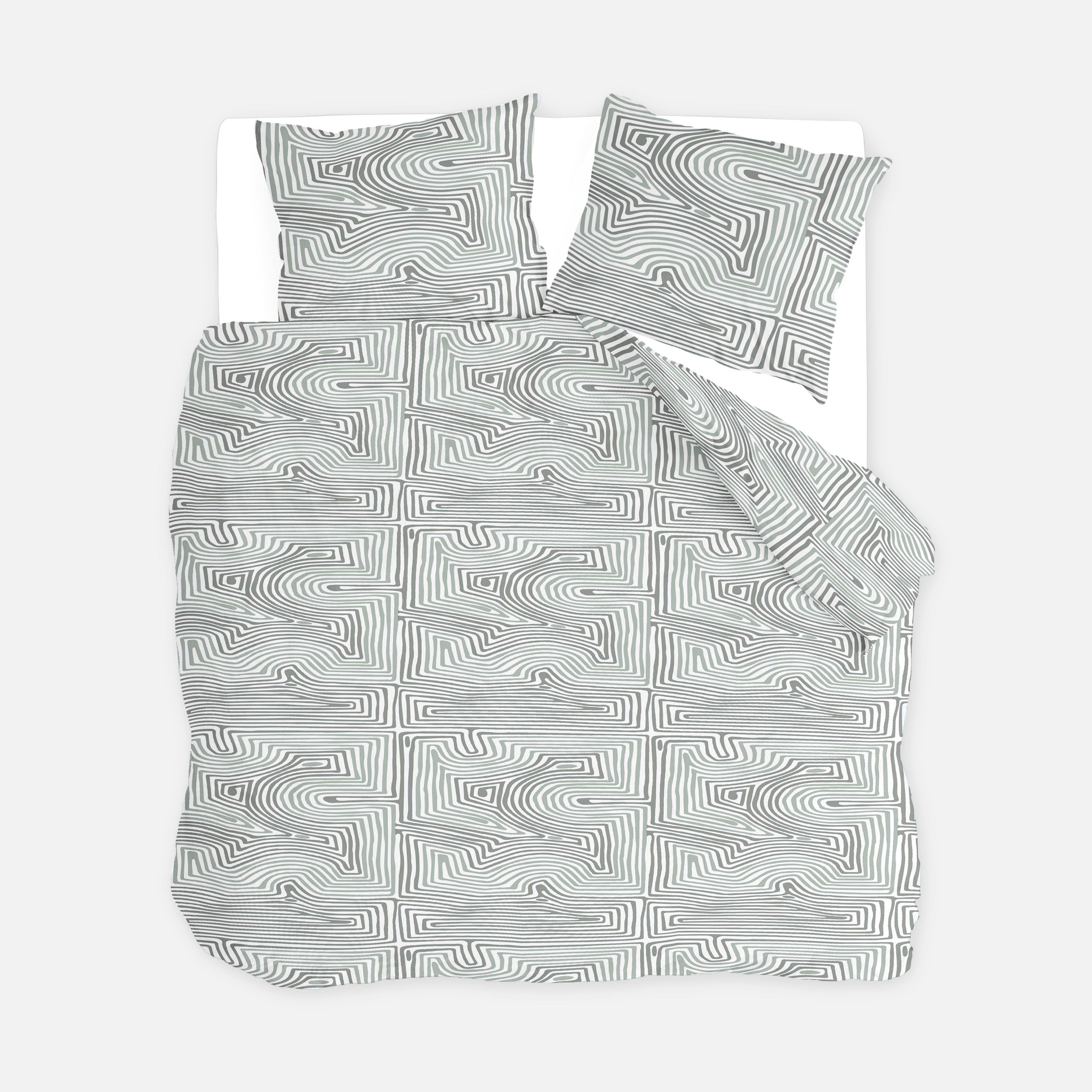 Byrklund Dekbedovertrek Lagoon Lines - 100% katoen - Groen