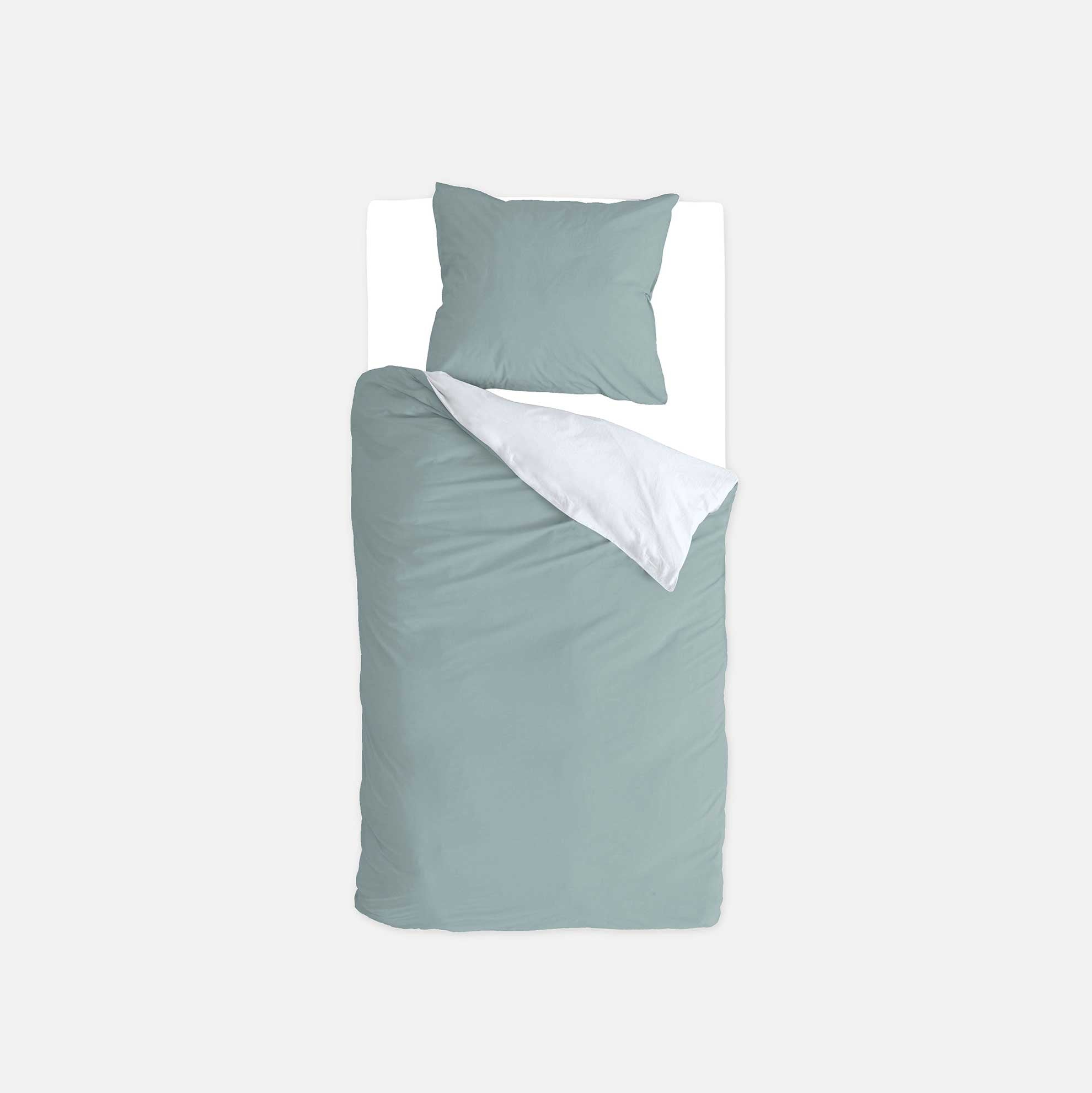 Byrklund - Dekbedovertrek Side Way - Jade / Wit