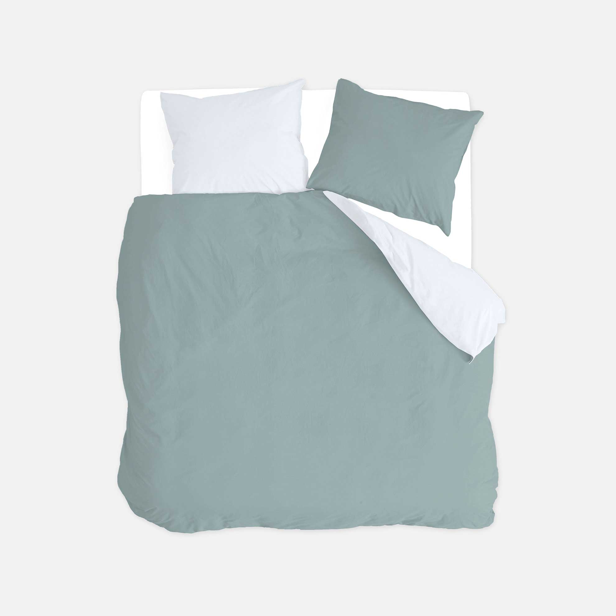Byrklund - Dekbedovertrek Side Way - Jade / Wit