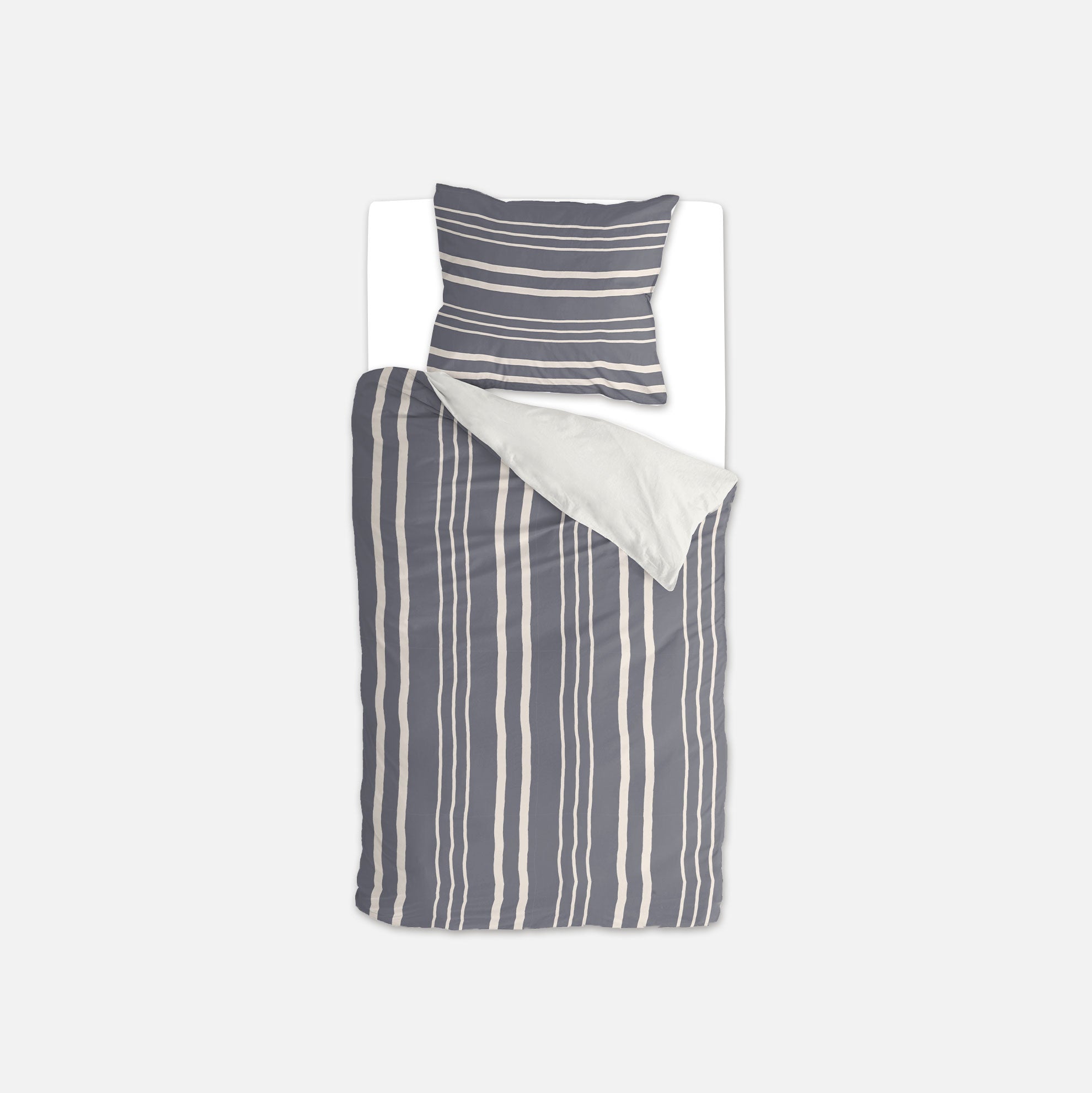 Byrklund - Dekbedovertrek Steady Stripes - Blauw