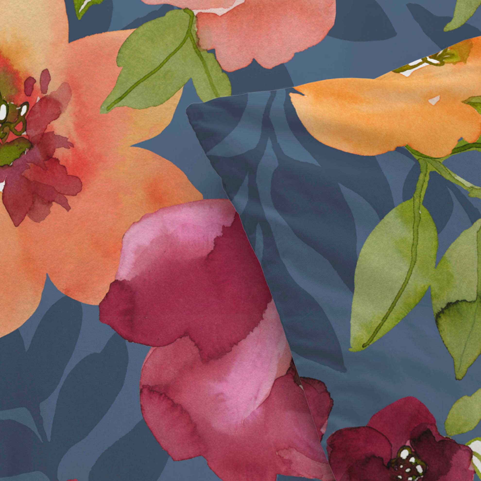 Byrklund - Dekbedovertrek Flowering Peonies - Blauw