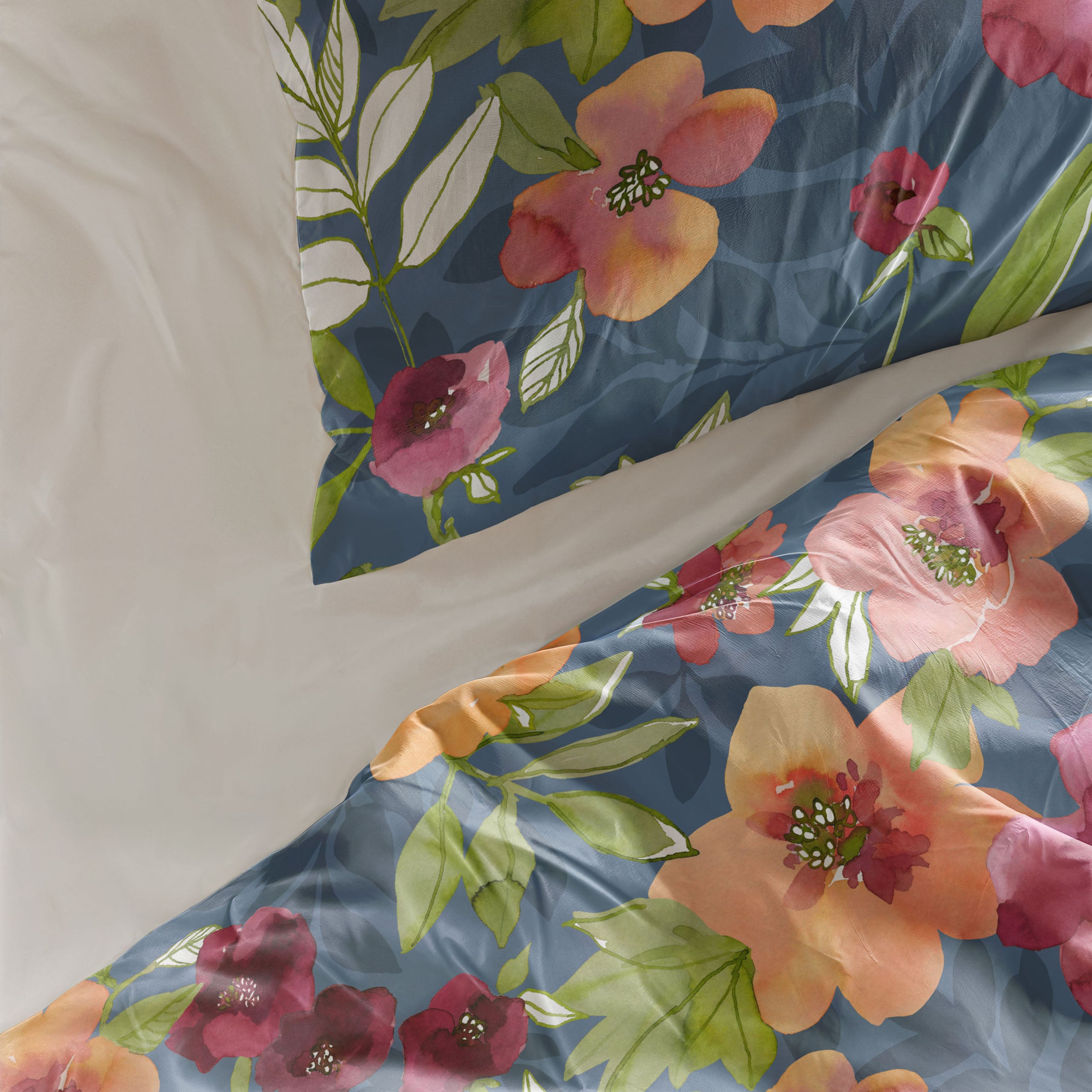 Byrklund - Dekbedovertrek Flowering Peonies - Blauw