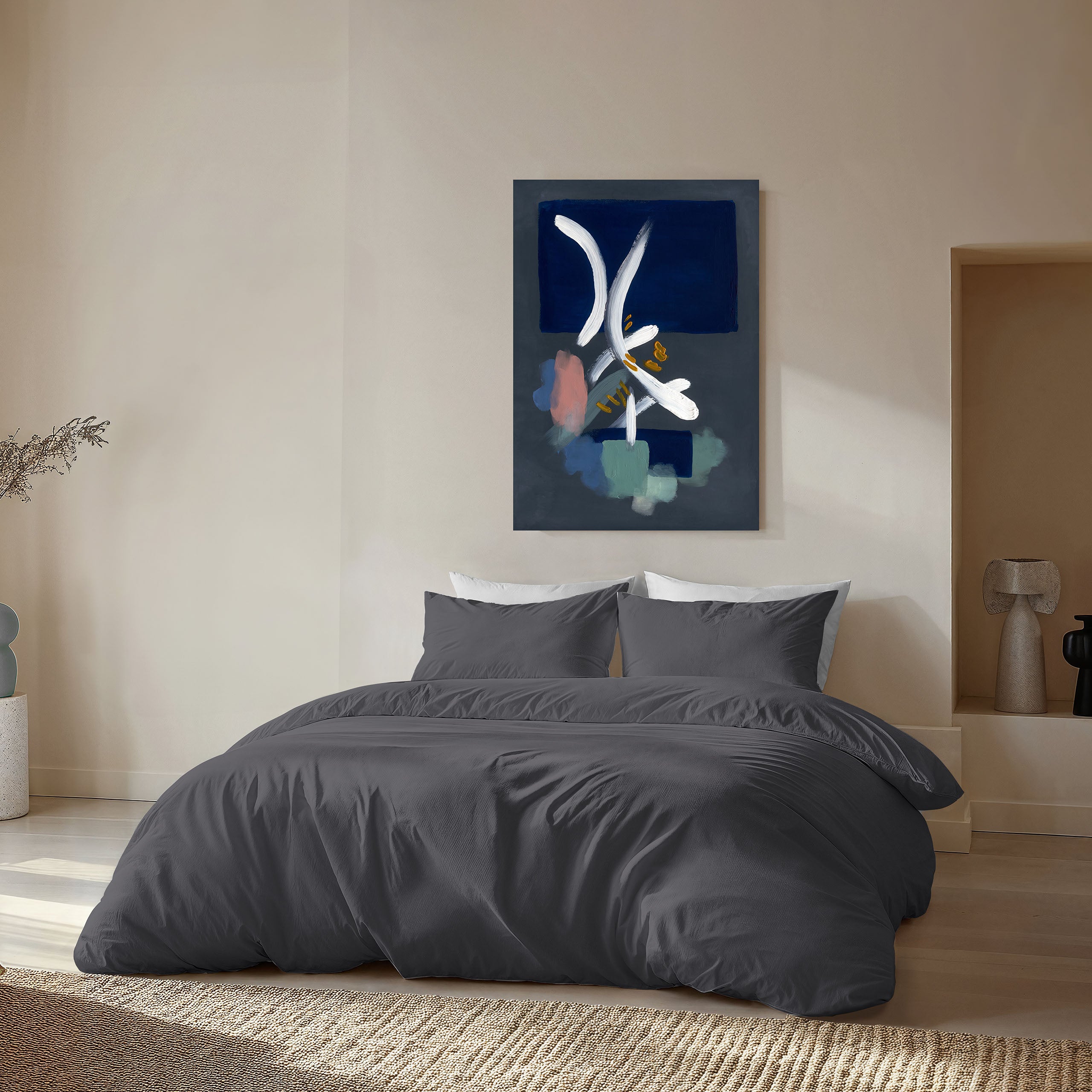 Byrklund - Dekbedovertrek Go Velvet - Off Black