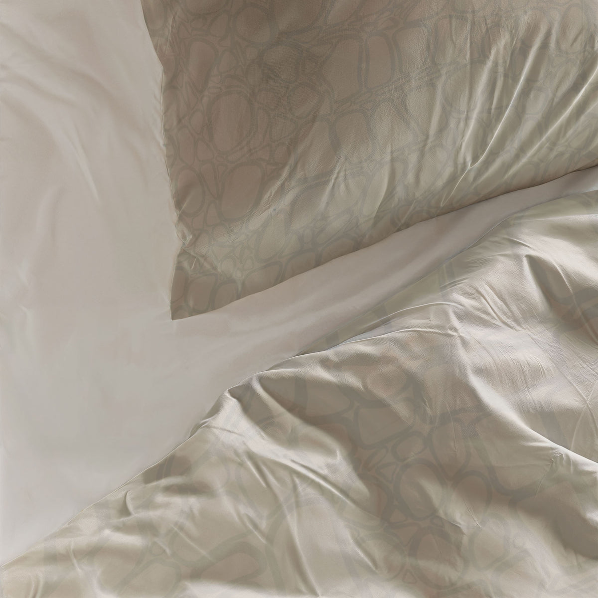 Byrklund - Dekbedovertrek Kiki Croco - Beige