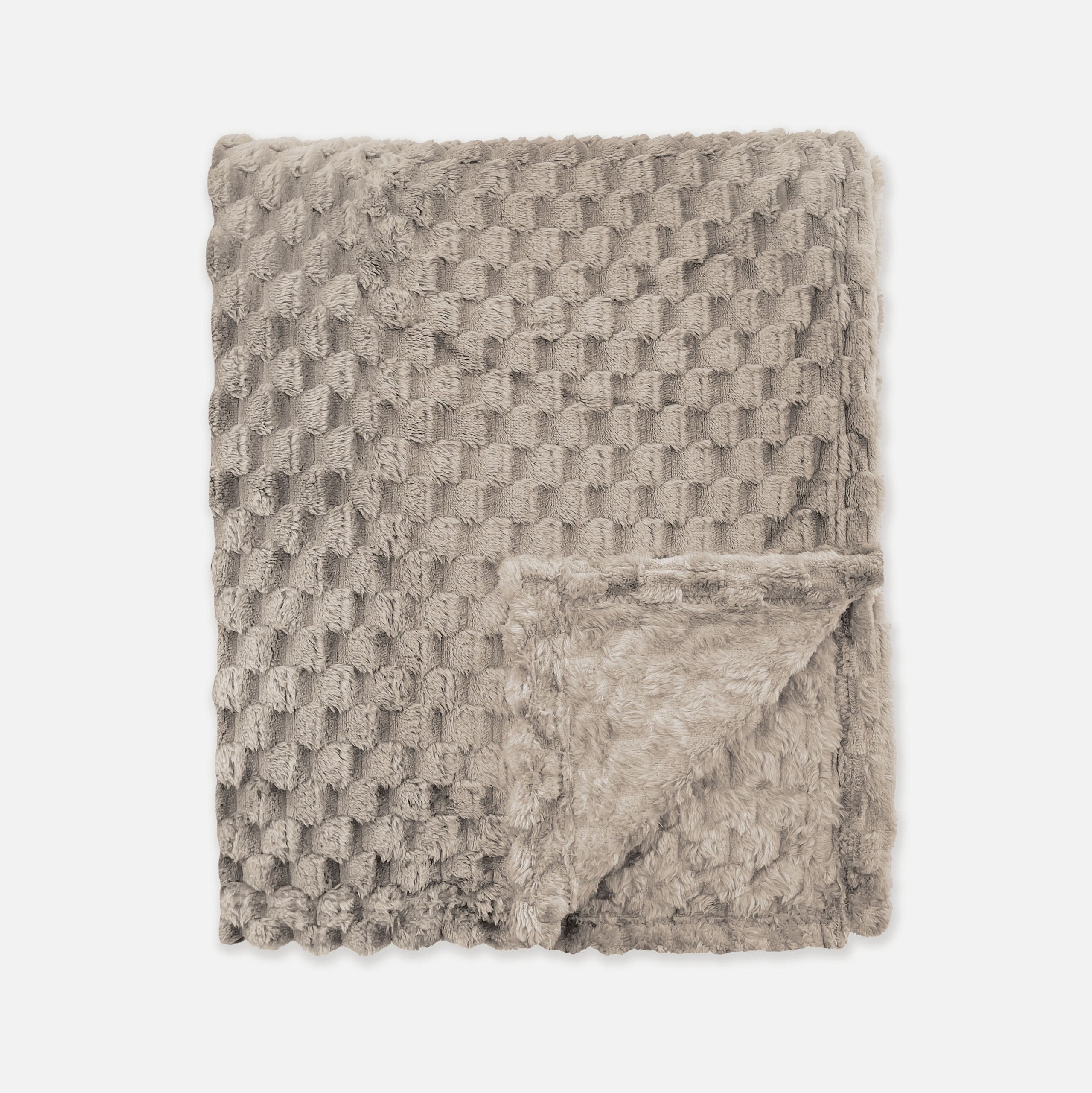 Byrklund Plaid Fluffy Dots Taupe