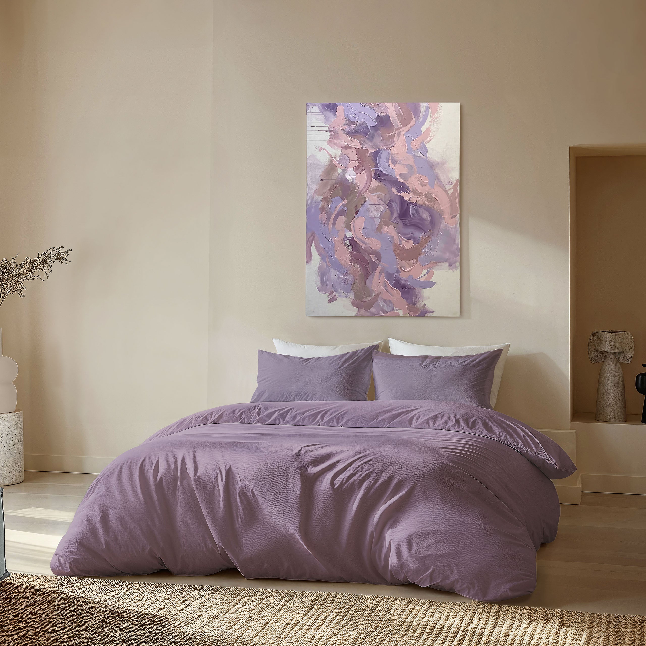 Byrklund Dekbedovertrek Pure & Plain - 100% katoen - Paars