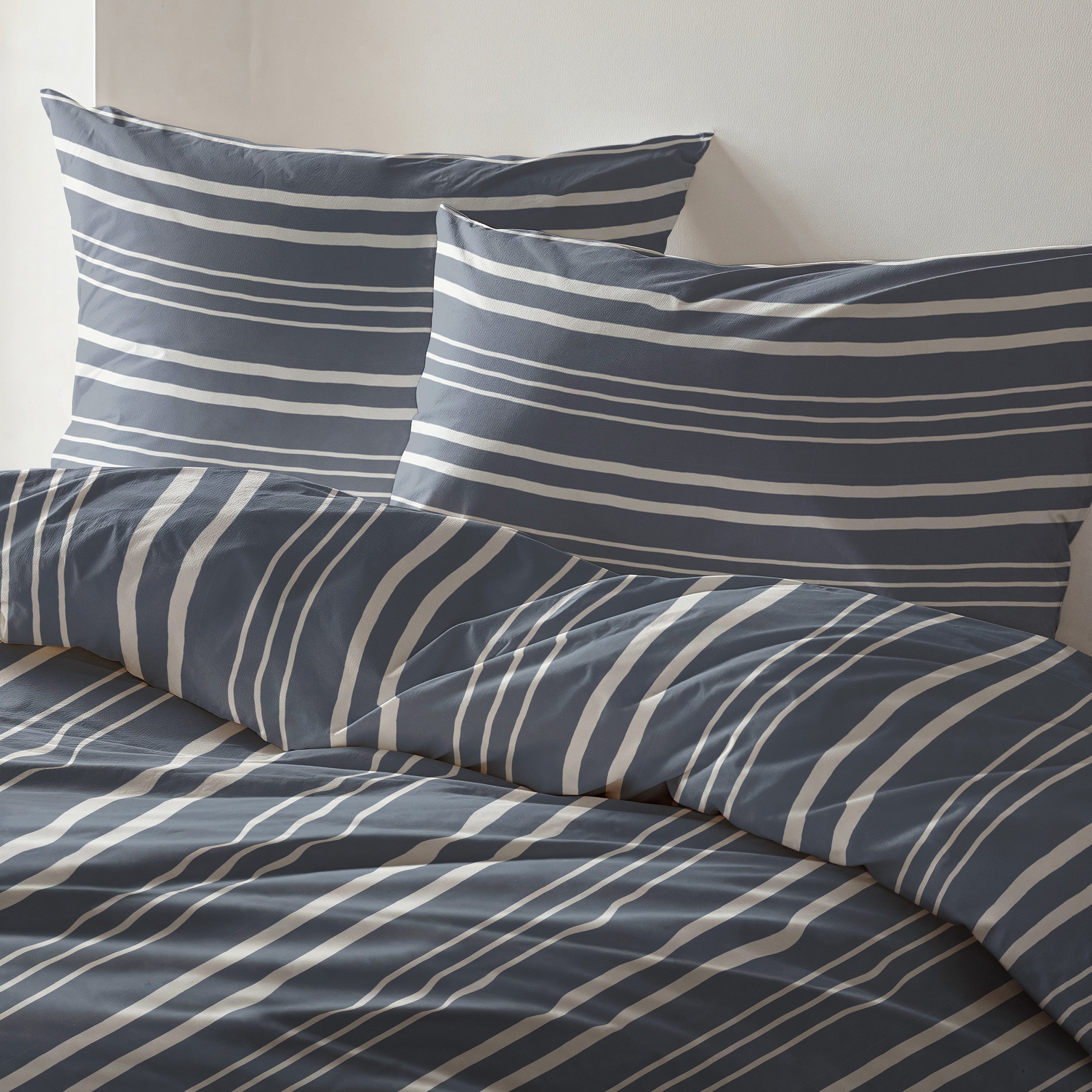 Byrklund - Dekbedovertrek Steady Stripes - Blauw
