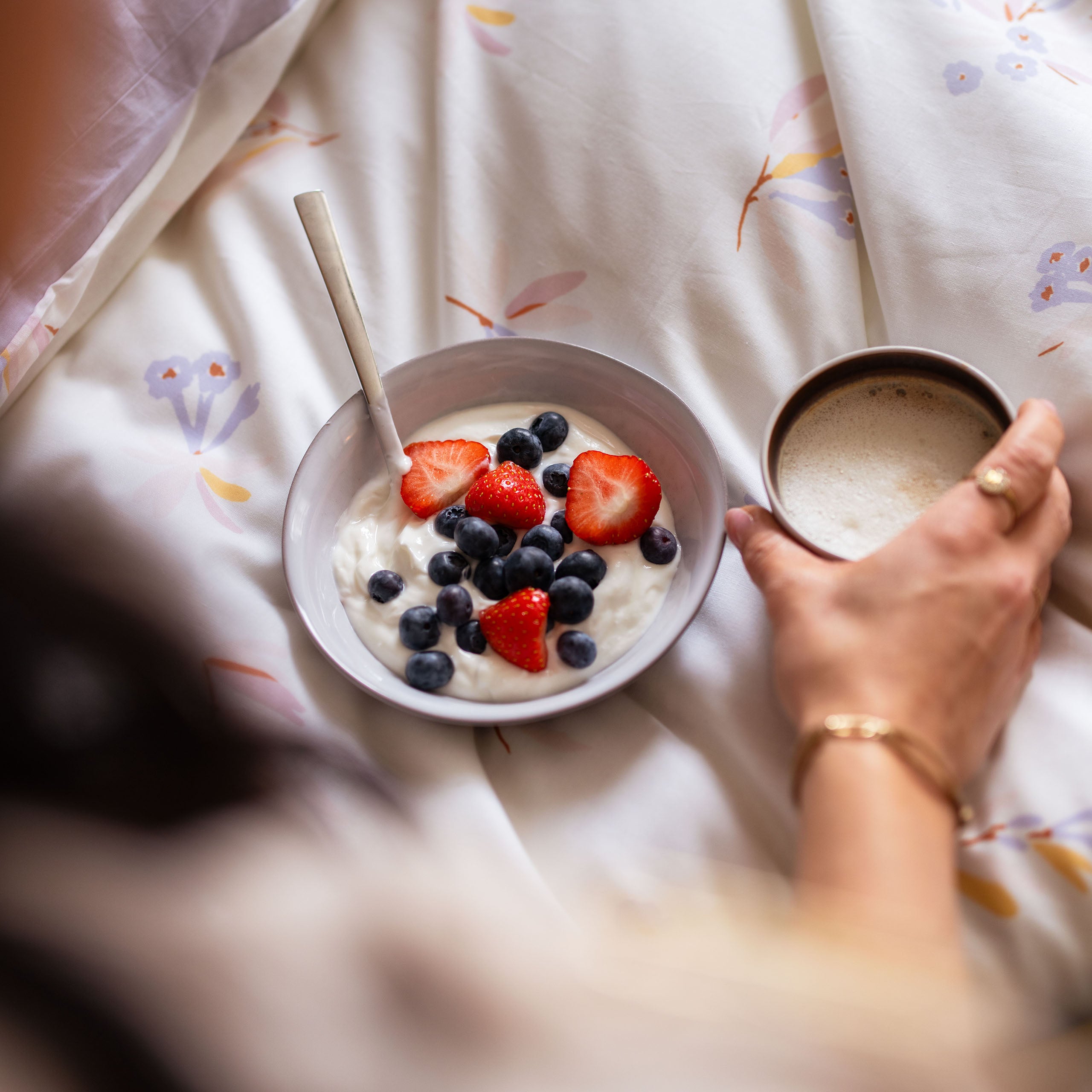 Dekbedovertrek Flower Escape Off White / Lila