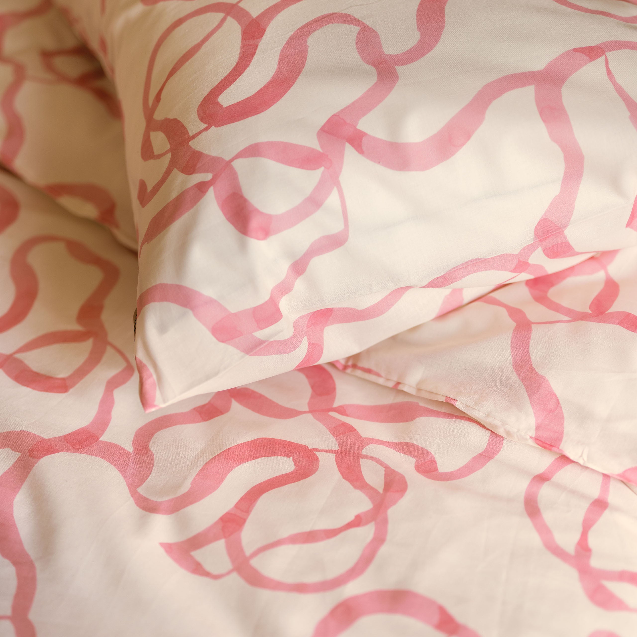 Dekbedovertrek Pink Party Off White / Roze