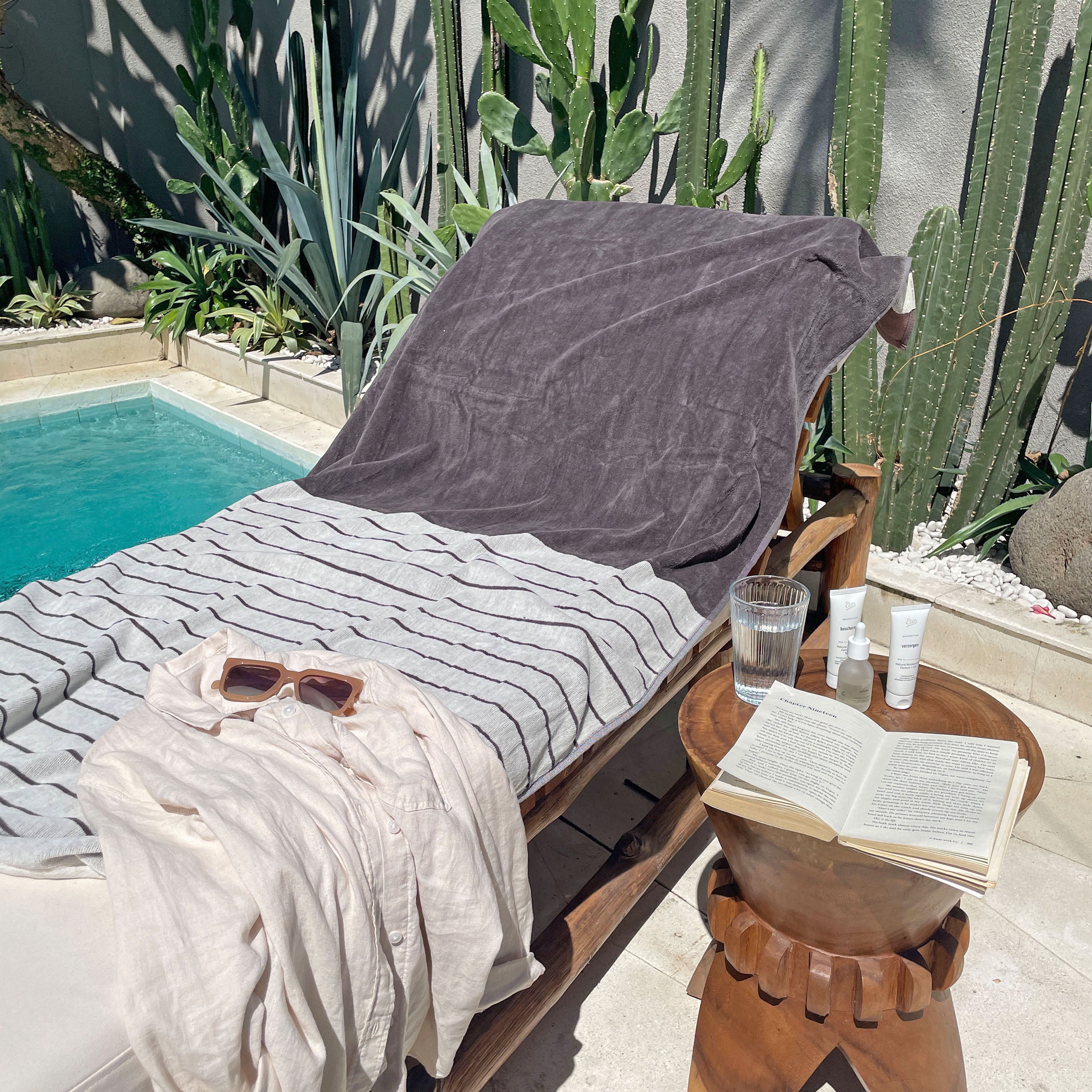 Strandlaken Coastal Comfort Antraciet 100x180