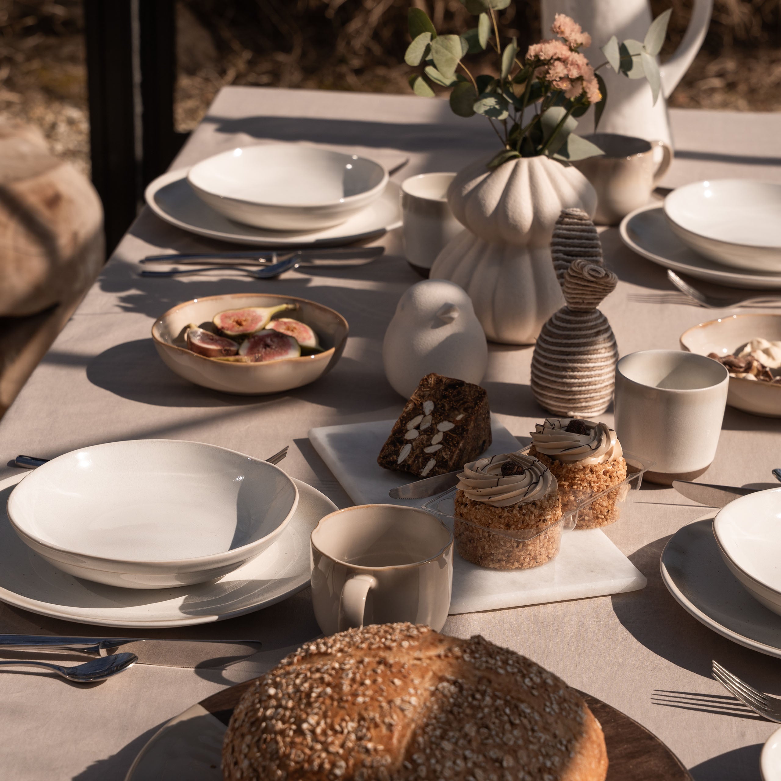 Tafelkleed Lovely Linen Ruffle Naturel