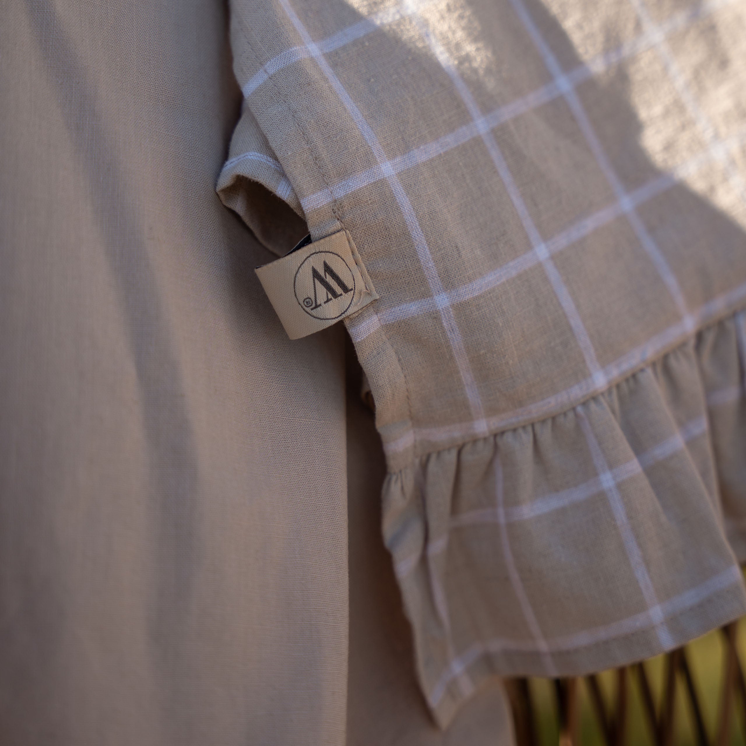 Keukenset Lovely Linen Ruffles Naturel 3x 50x70