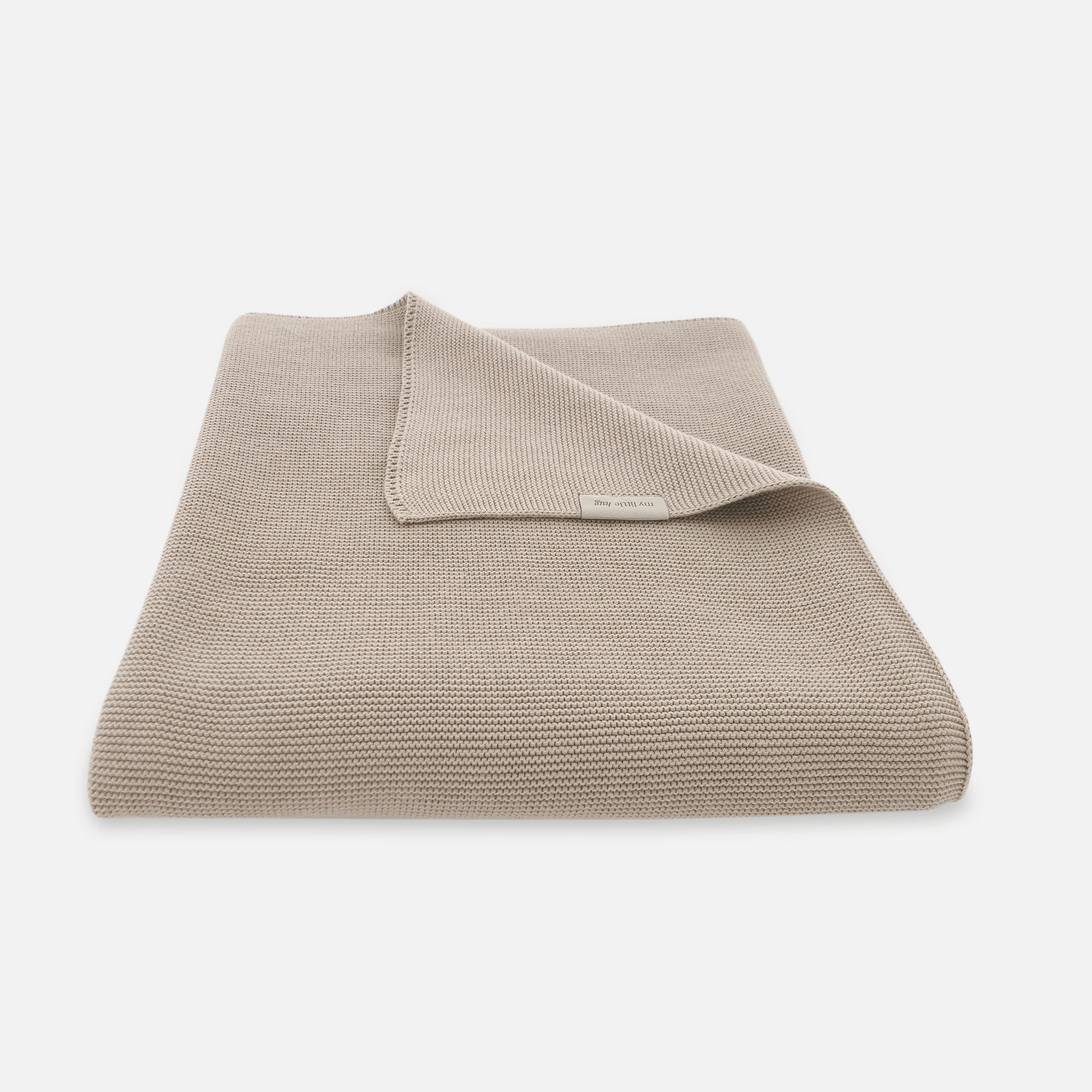 Ledikantdeken gebreid Beige