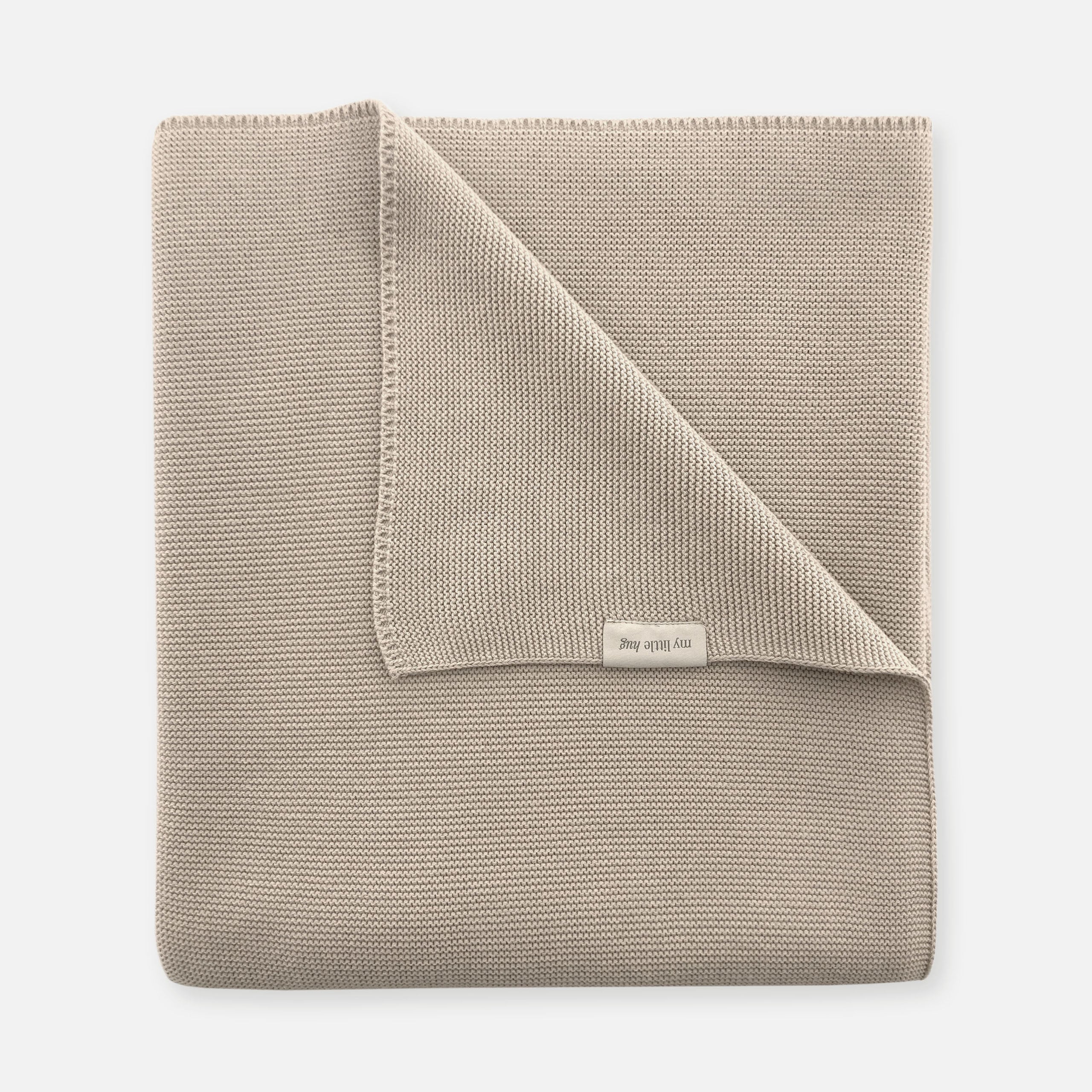 Ledikantdeken gebreid Beige