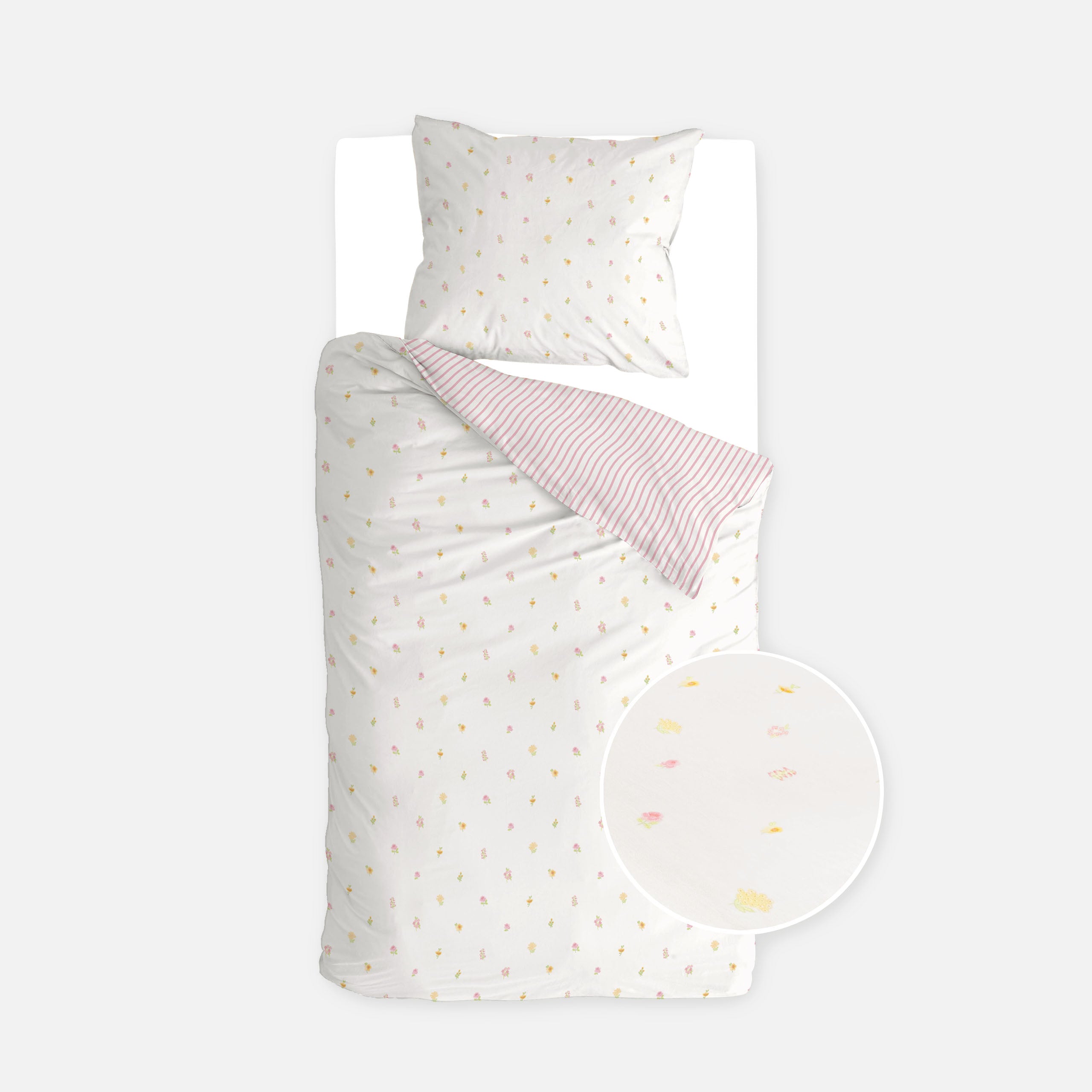 Kinderdekbedovertrek Flower Friends Roze