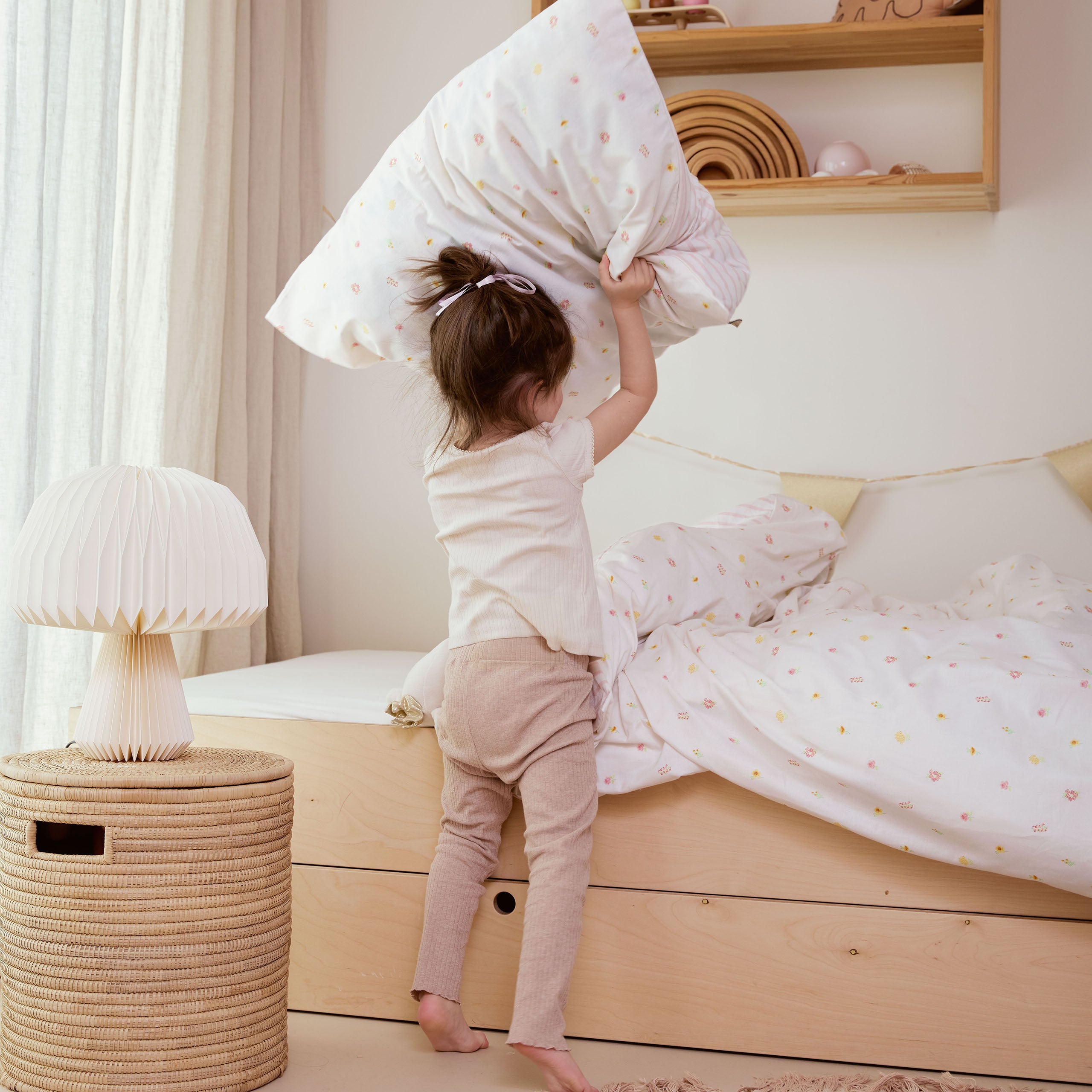 Peuterdekbedovertrek Flower Friends Roze