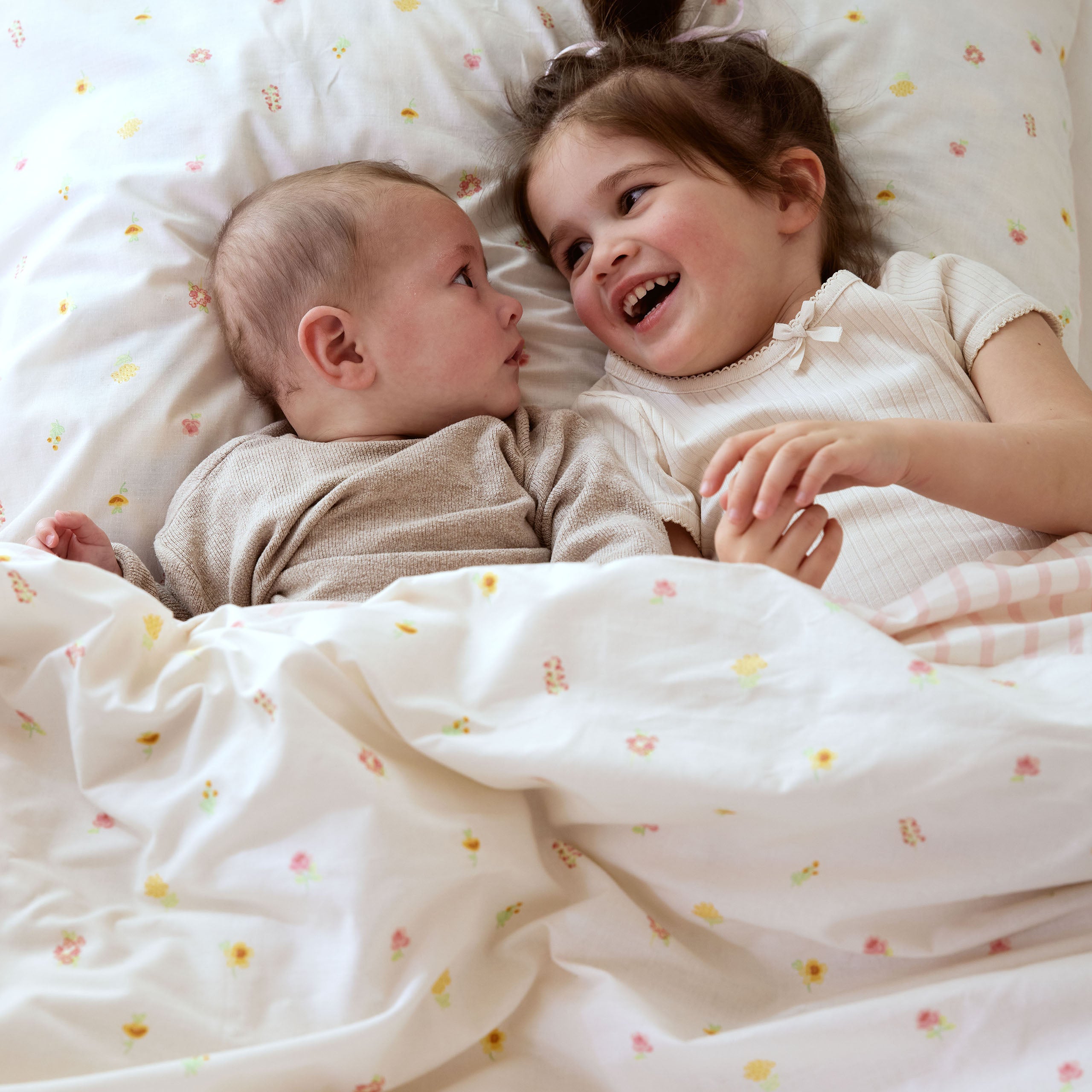 Peuterdekbedovertrek Flower Friends Roze