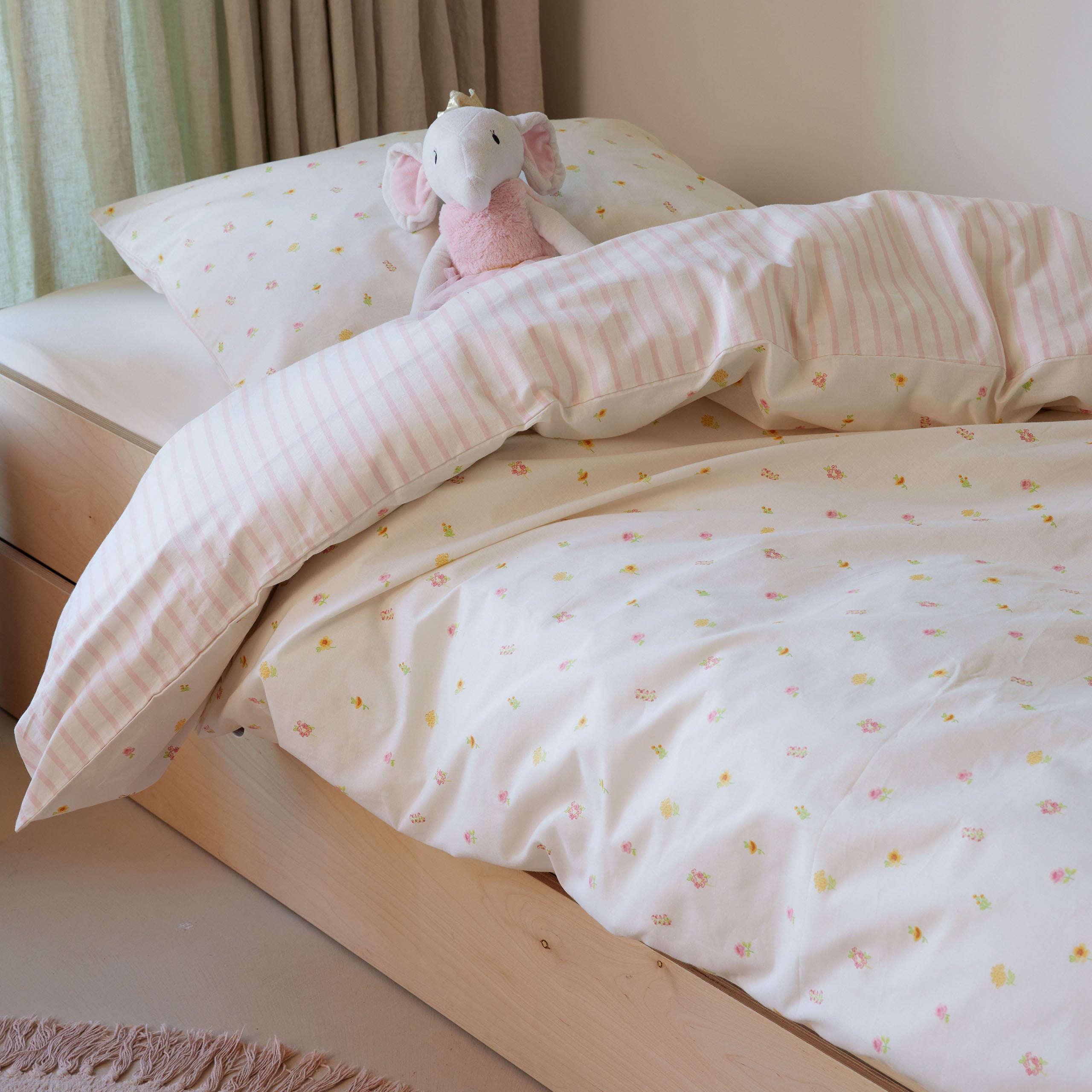 Kinderdekbedovertrek Flower Friends Roze