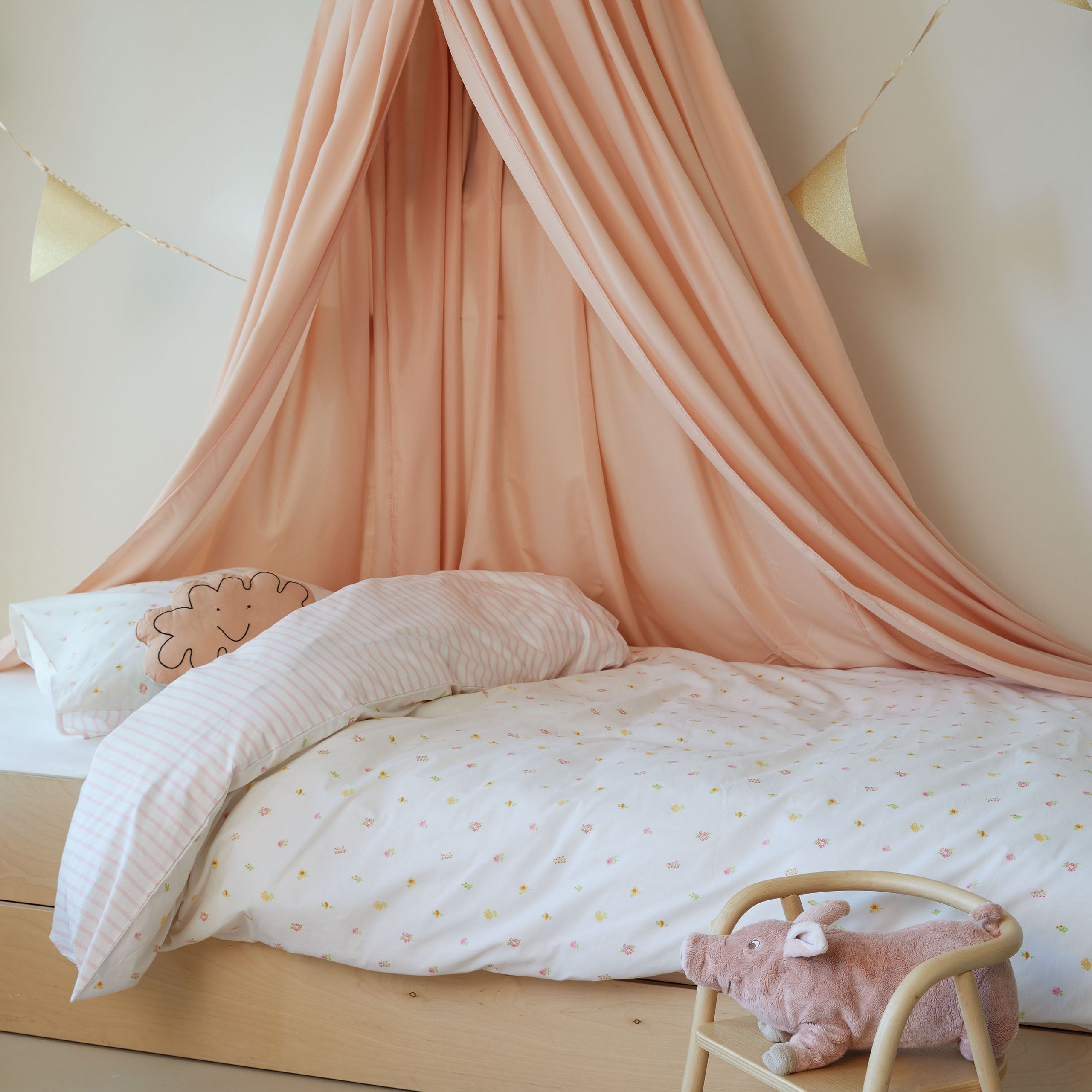 Peuterdekbedovertrek Flower Friends Roze