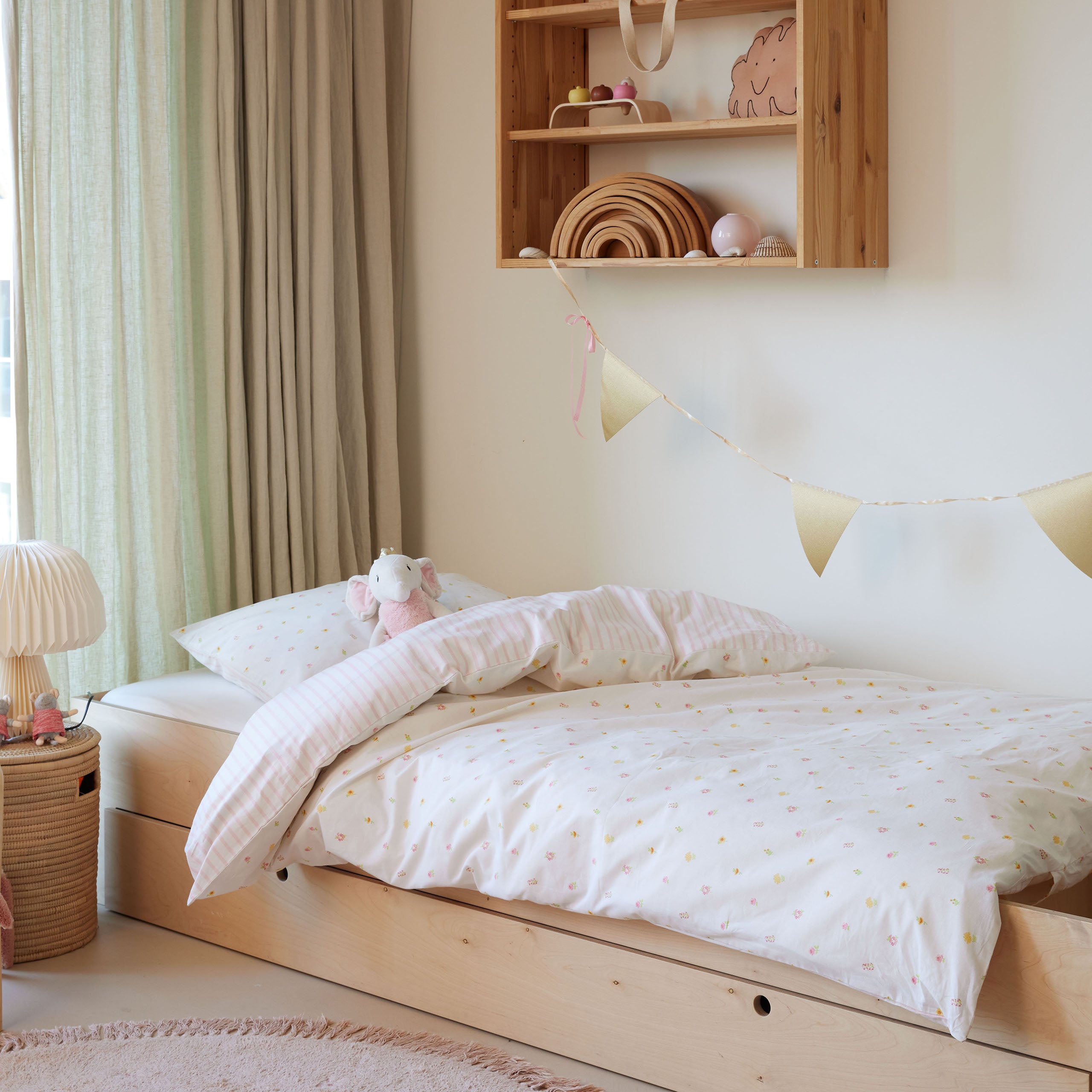 Kinderdekbedovertrek Flower Friends Roze