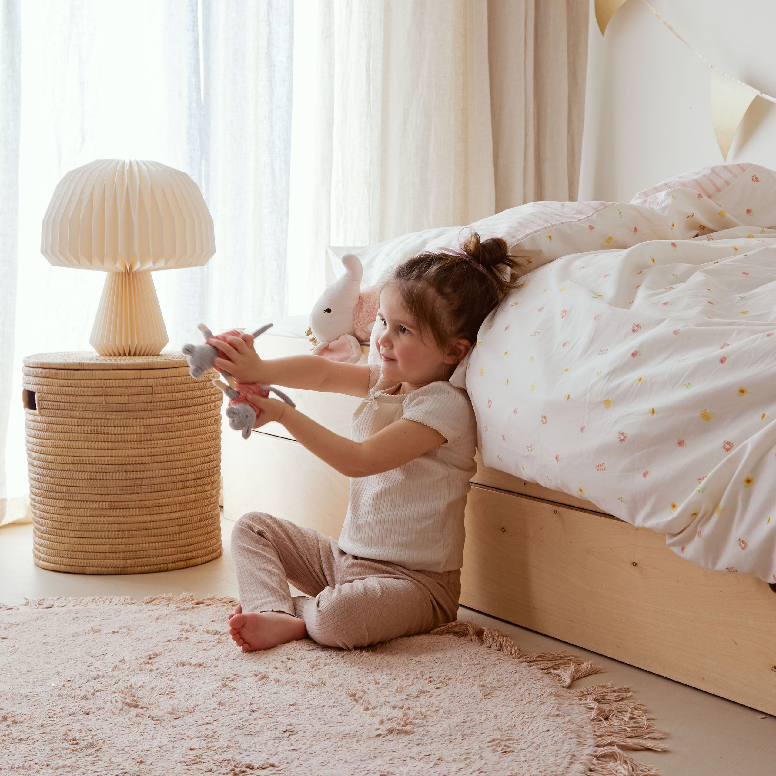 Kinderdekbedovertrek Flower Friends Roze