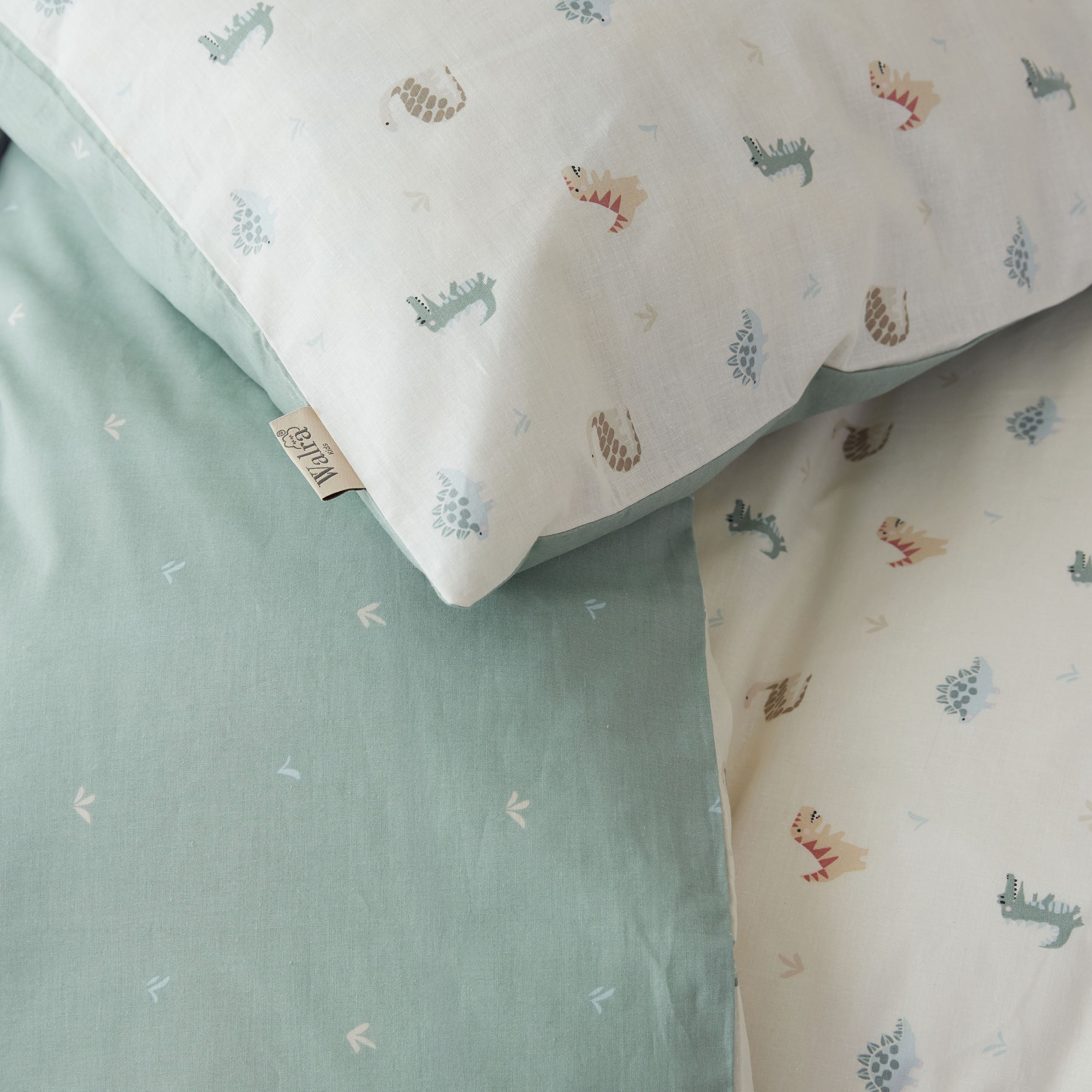 Peuterdekbedovertrek Tiny Saurus Groen