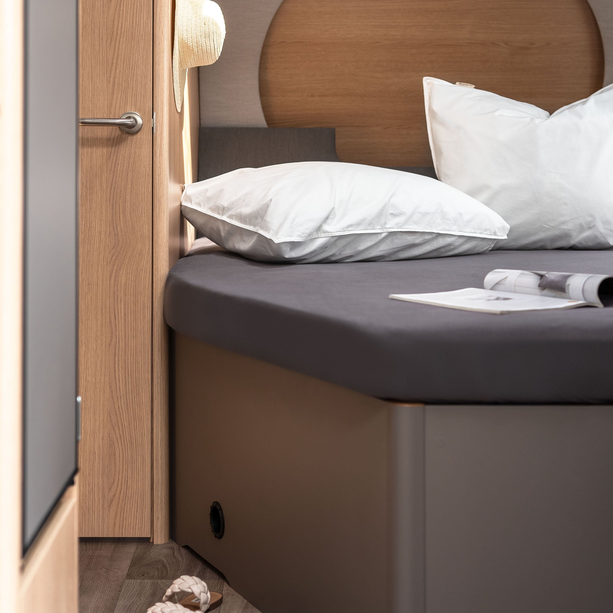 Walra Kampeer Hoeslaken Jersey Stretch Frans bed links 130/160x180/210 Antraciet