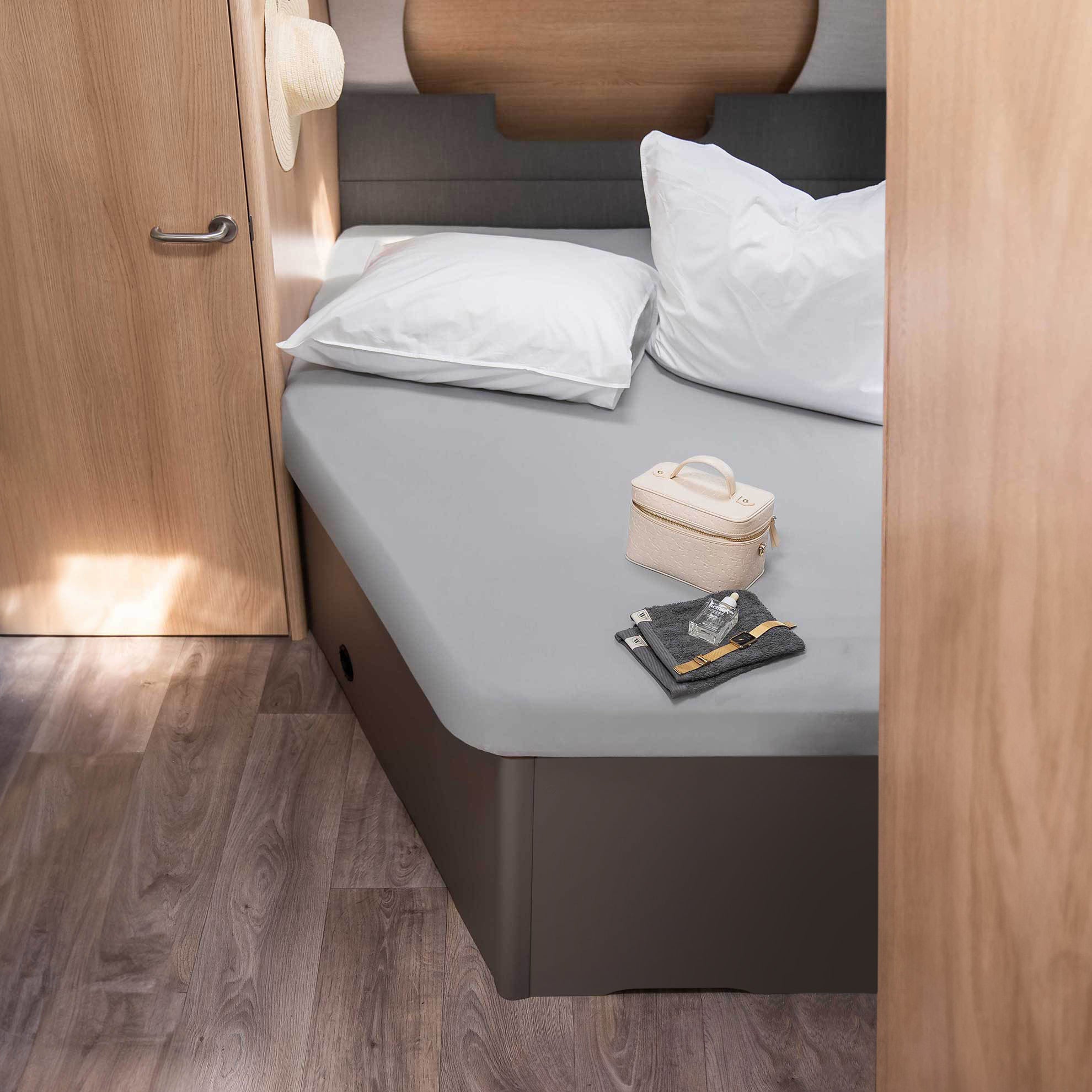 Walra Kampeer Hoeslaken Jersey Stretch Frans bed links 130/160x180/210 Grijs