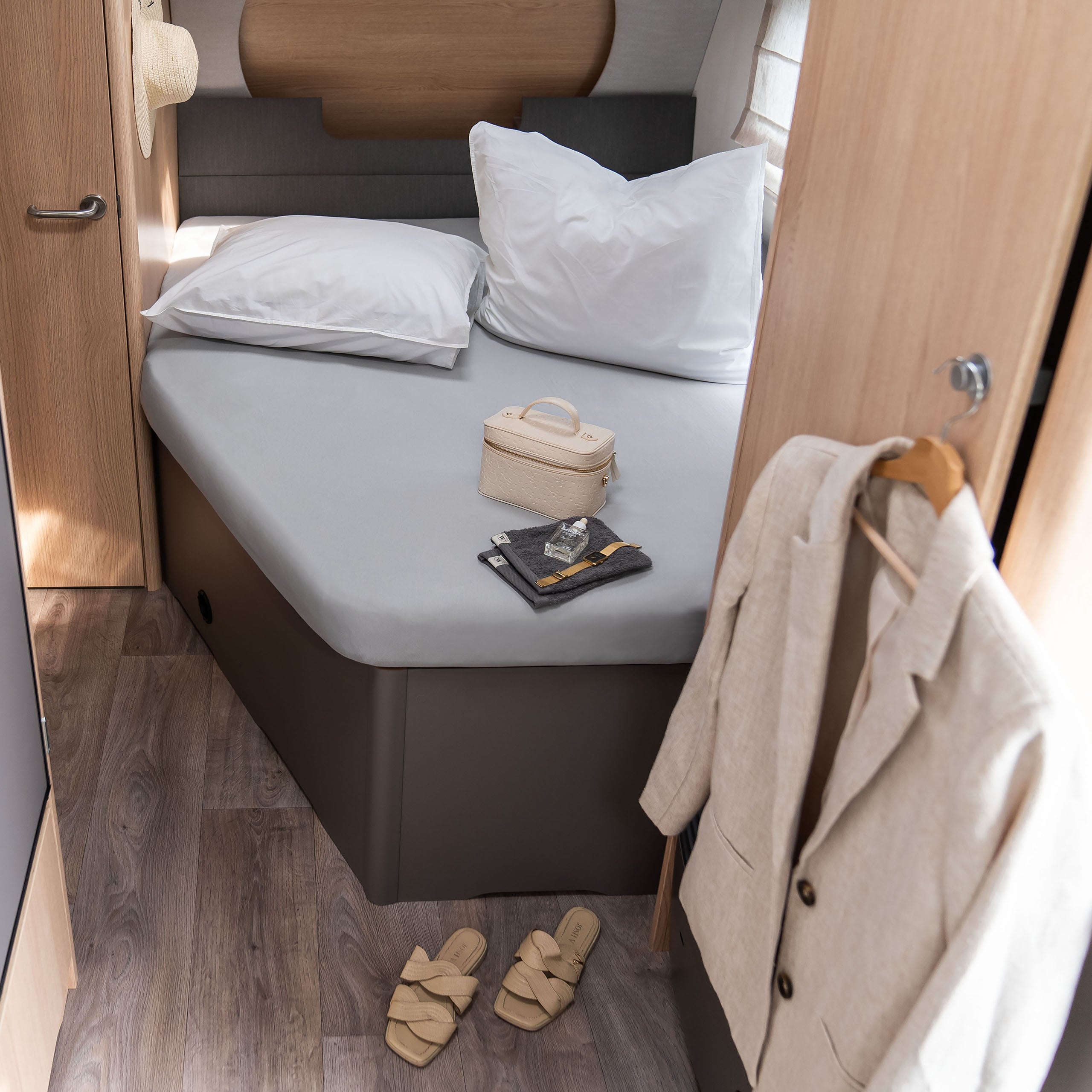 Walra Kampeer Hoeslaken Jersey Stretch Frans bed links 130/160x180/210 Grijs