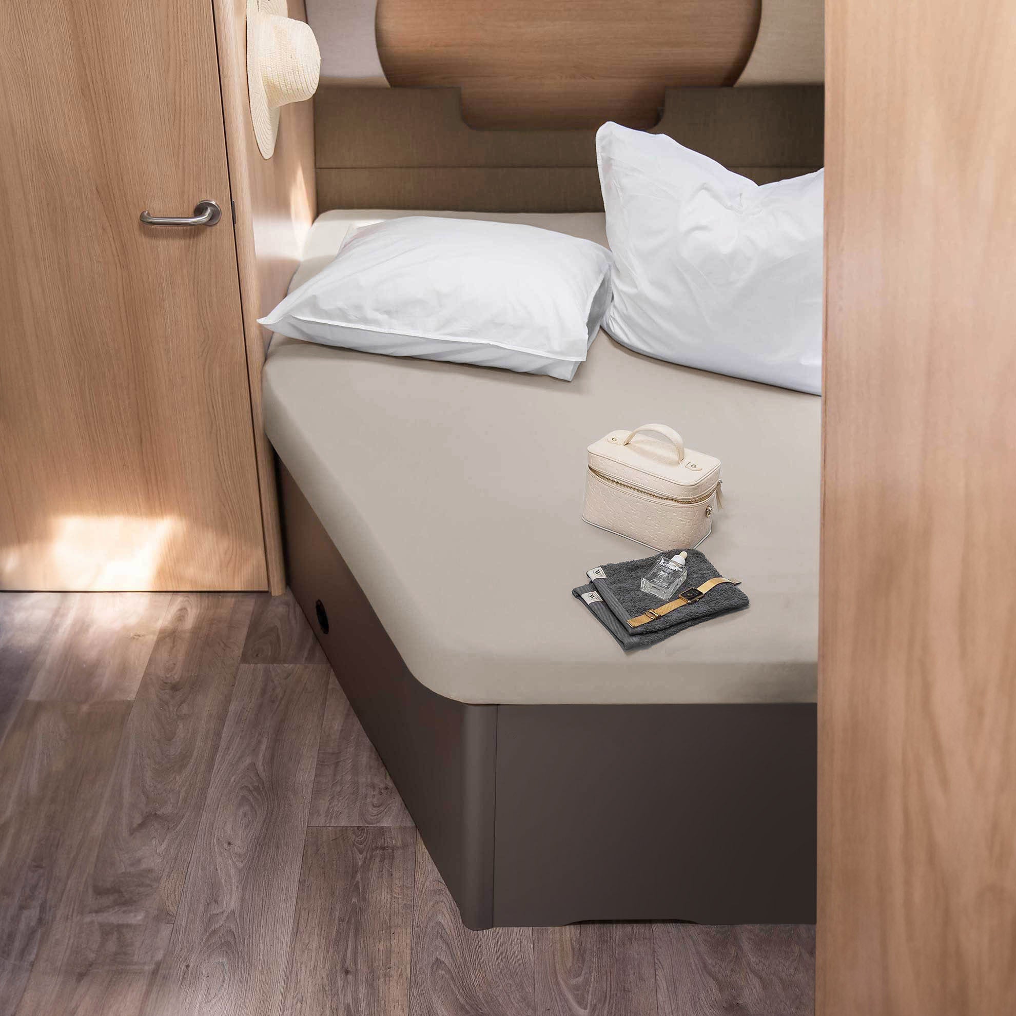 Walra Travel Hoeslaken Jersey Stretch Frans bed links 130/160x180/210 Zand