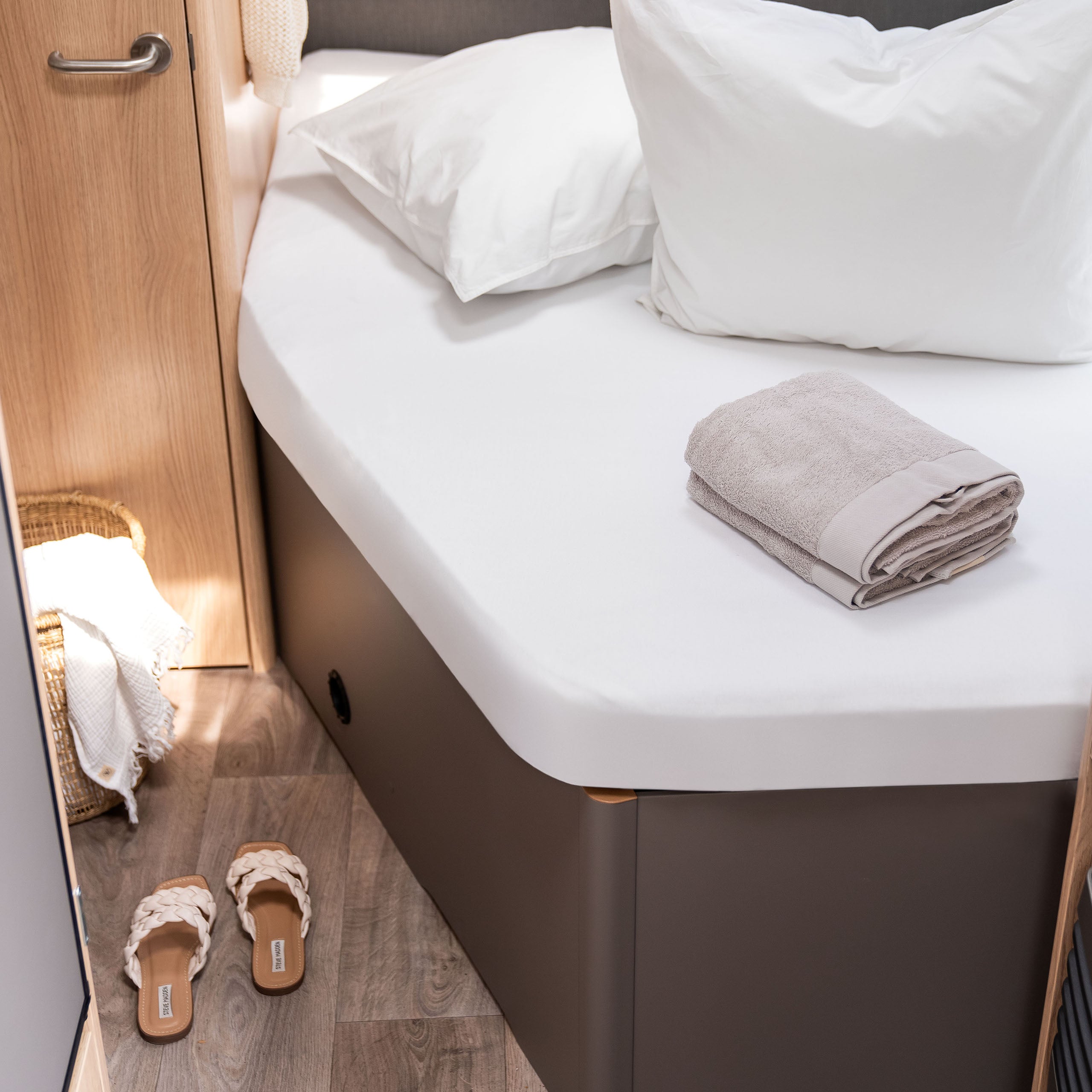 Walra Kampeer Hoeslaken Jersey Stretch Frans bed links 130/160x180/210 Wit