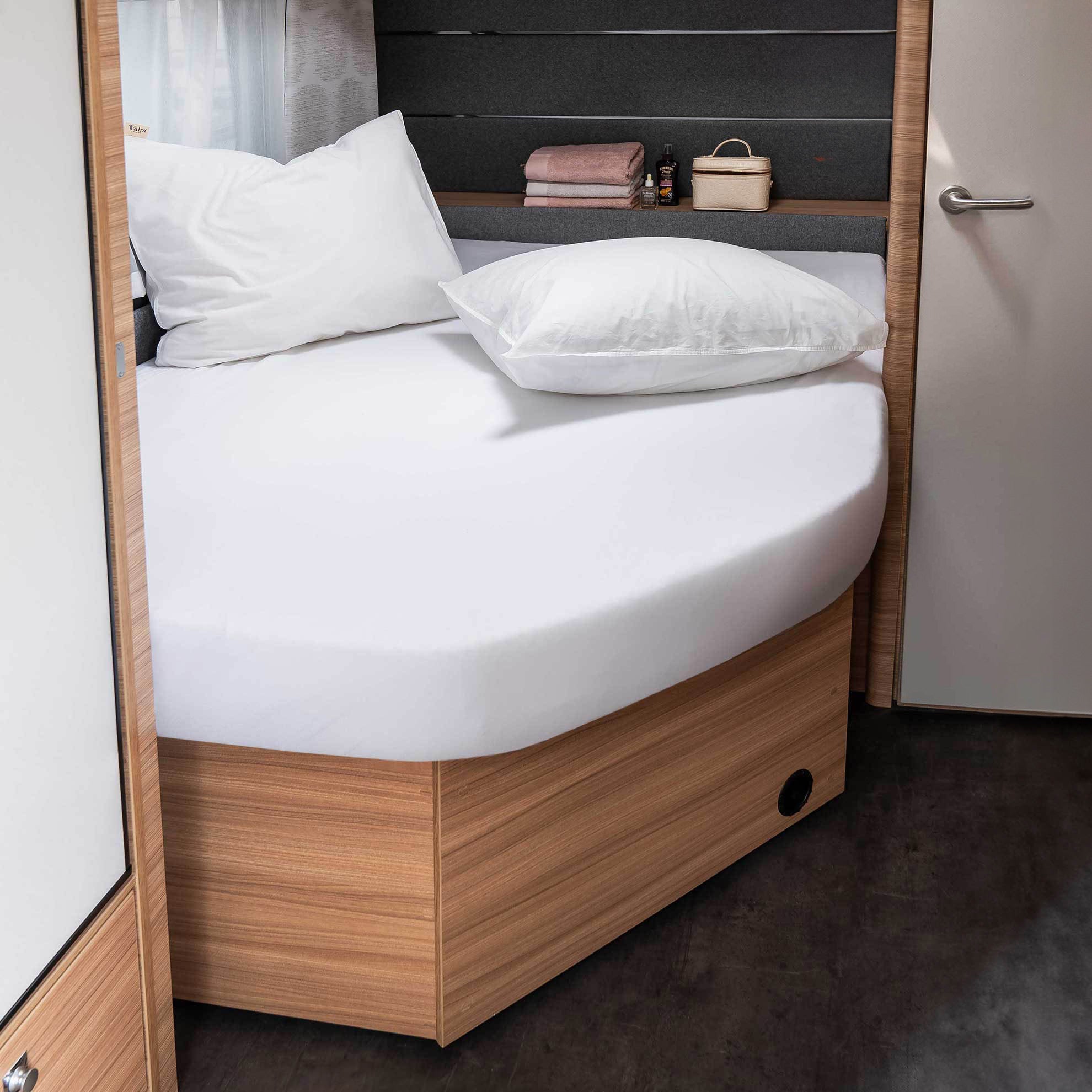 Walra Kampeer Hoeslaken Jersey Stretch Frans bed rechts in wit