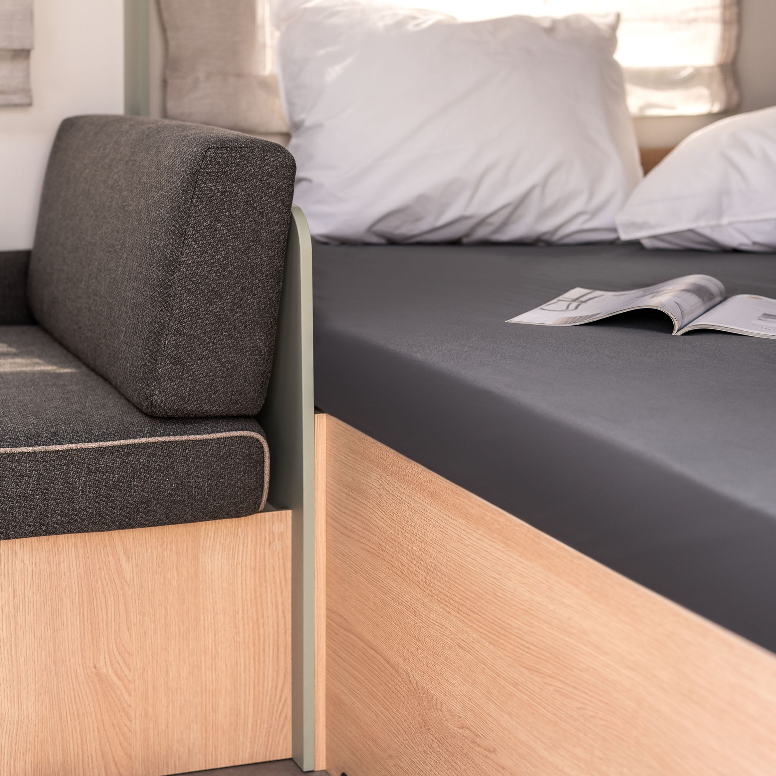 Walra Kampeer Hoeslaken Jersey Stretch Hefbed 130/160x185/210 Antraciet