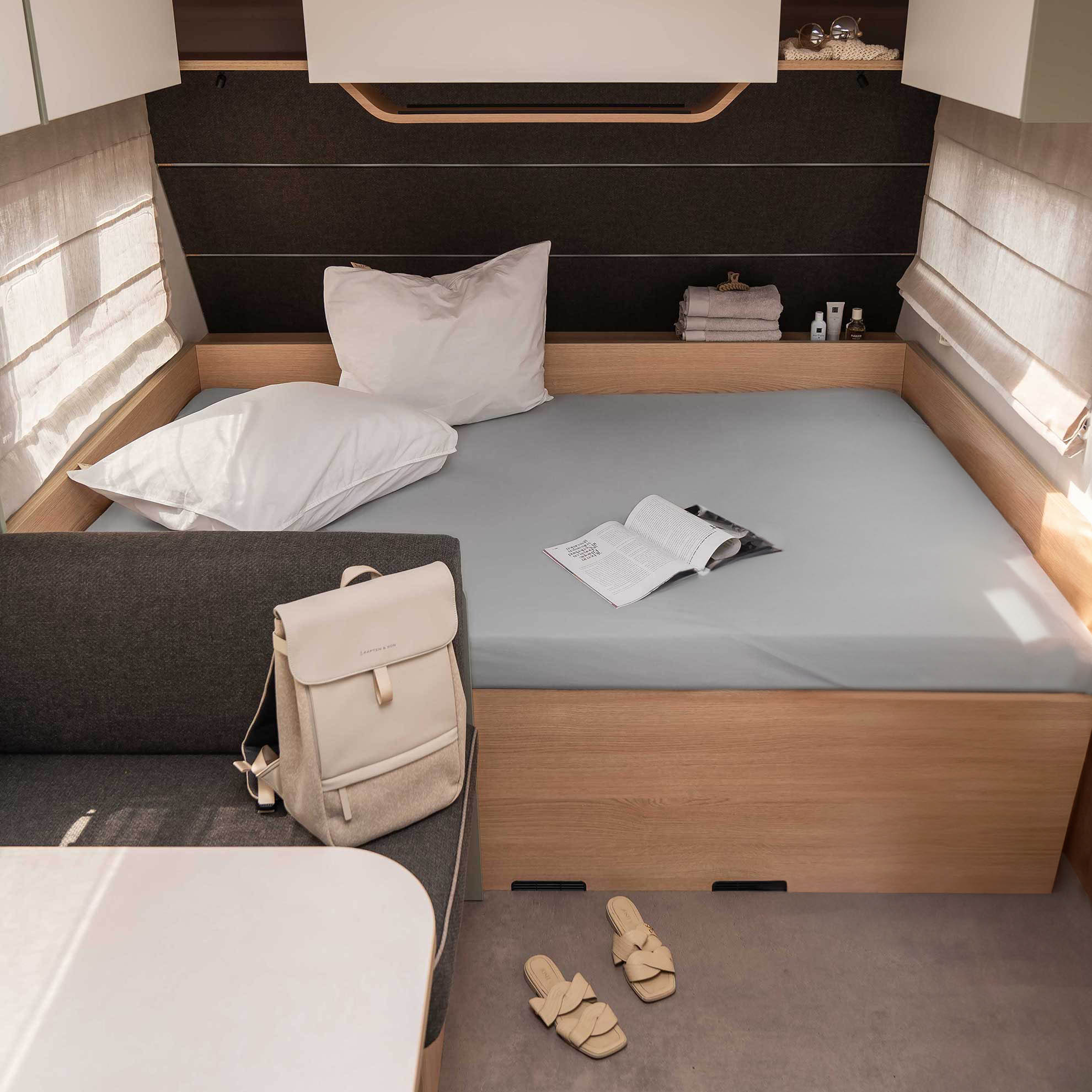 Walra Travel Kampeer Hoeslaken Jersey Stretch Hefbed 130/160x185/210 Grijs