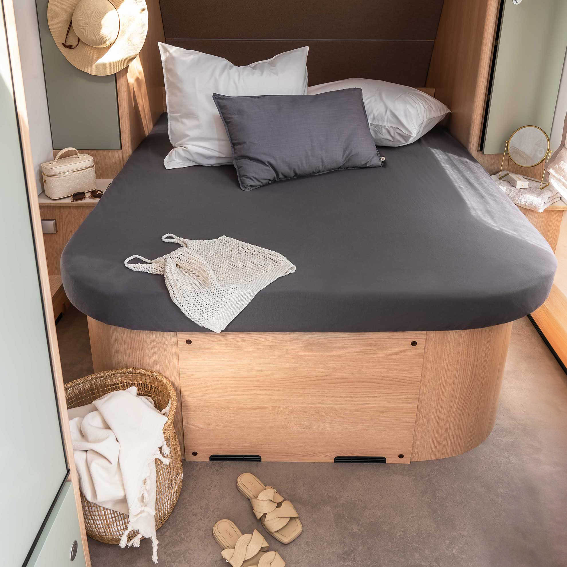 Walra Kampeer Hoeslaken Jersey Stretch Queensbed 130/160x185/210 Antraciet