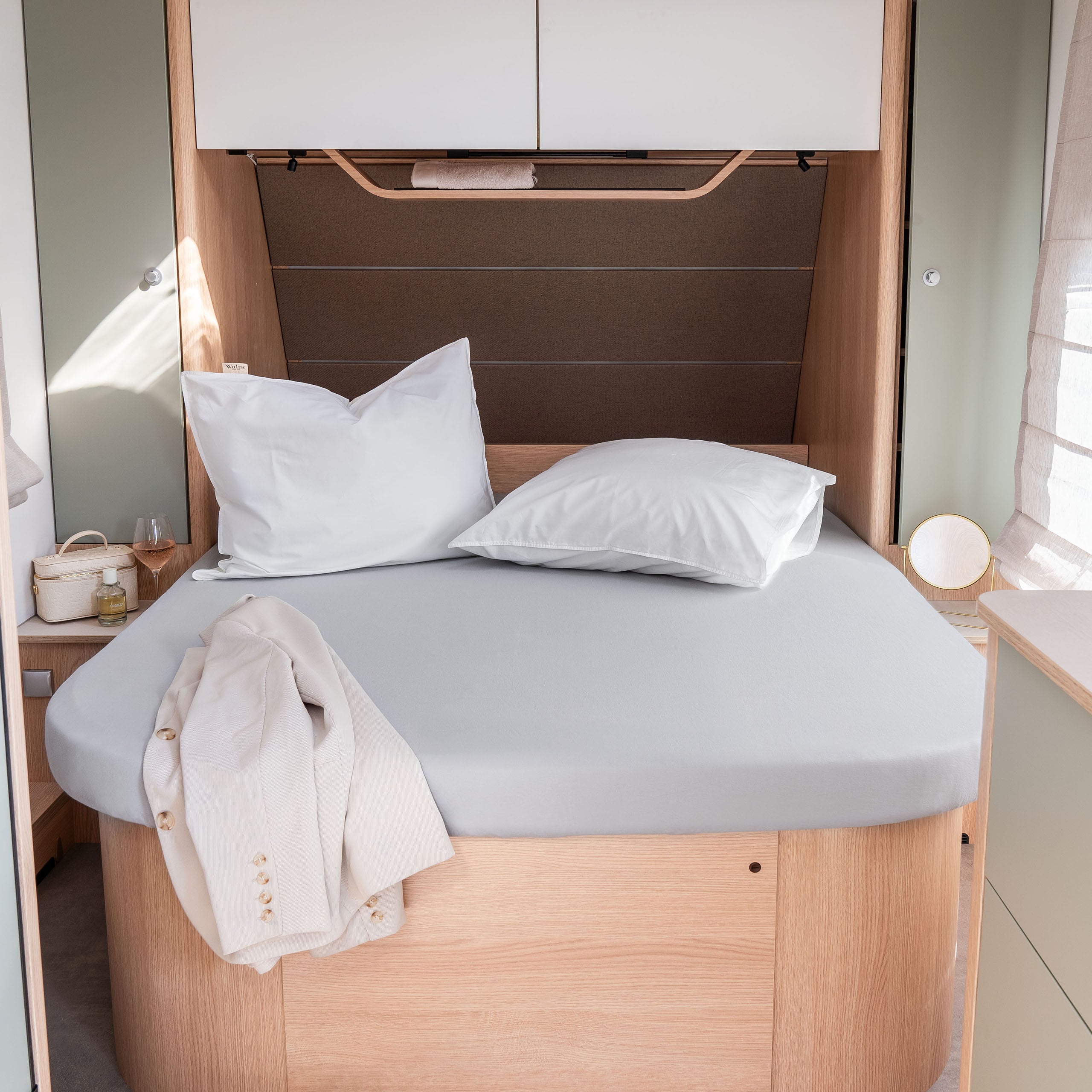 Walra Kampeer Hoeslaken Jersey Stretch Queensbed 130/160x185/210 Grijs