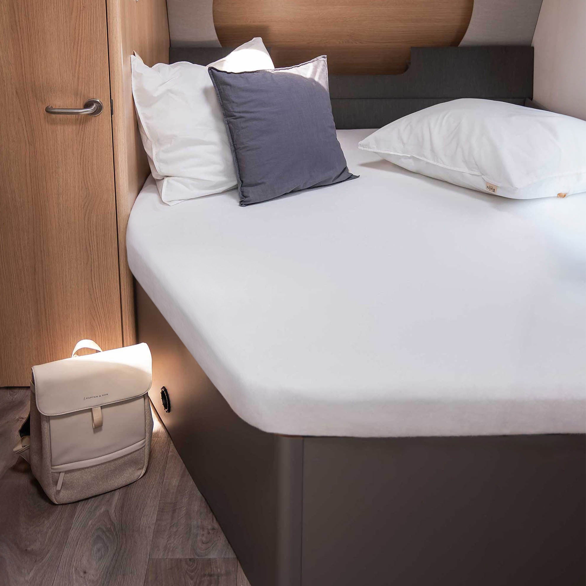 Walra Travel Molton Cotton Cover Frans bed links 130/160x180/210 Wit