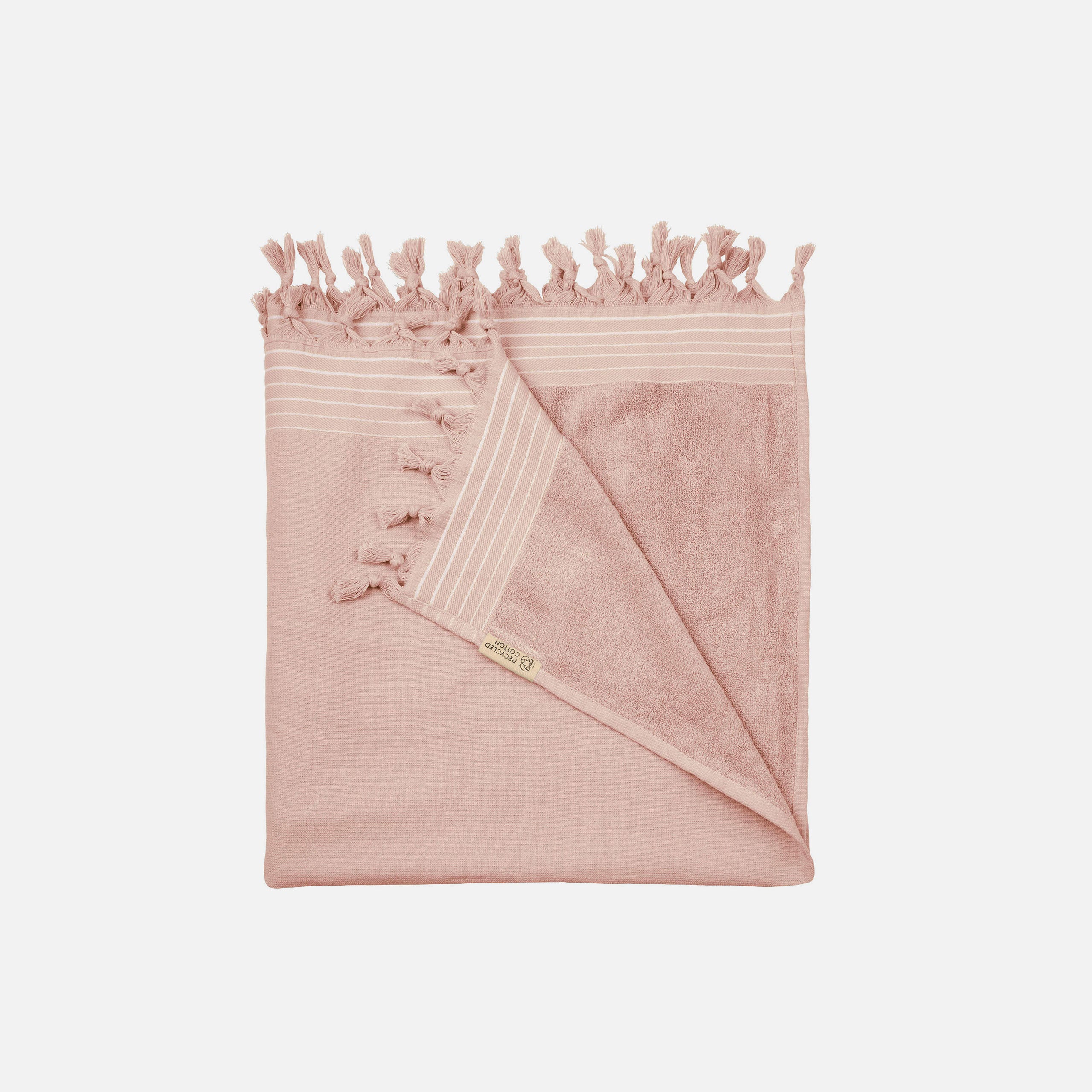 Hamamdoek Remade Cotton Poeder Roze 90x180