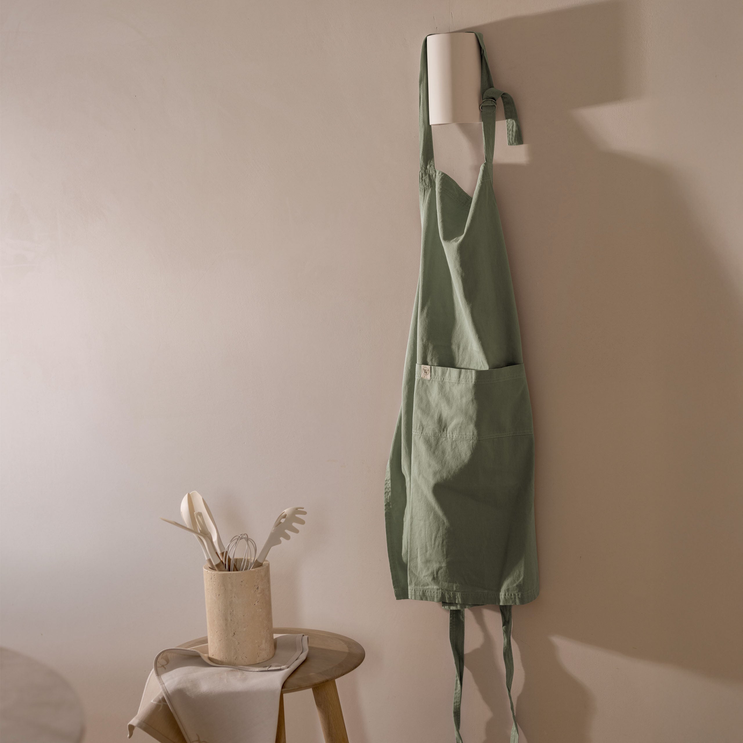 Keukenschort Cook with Happiness Legergroen 75x90