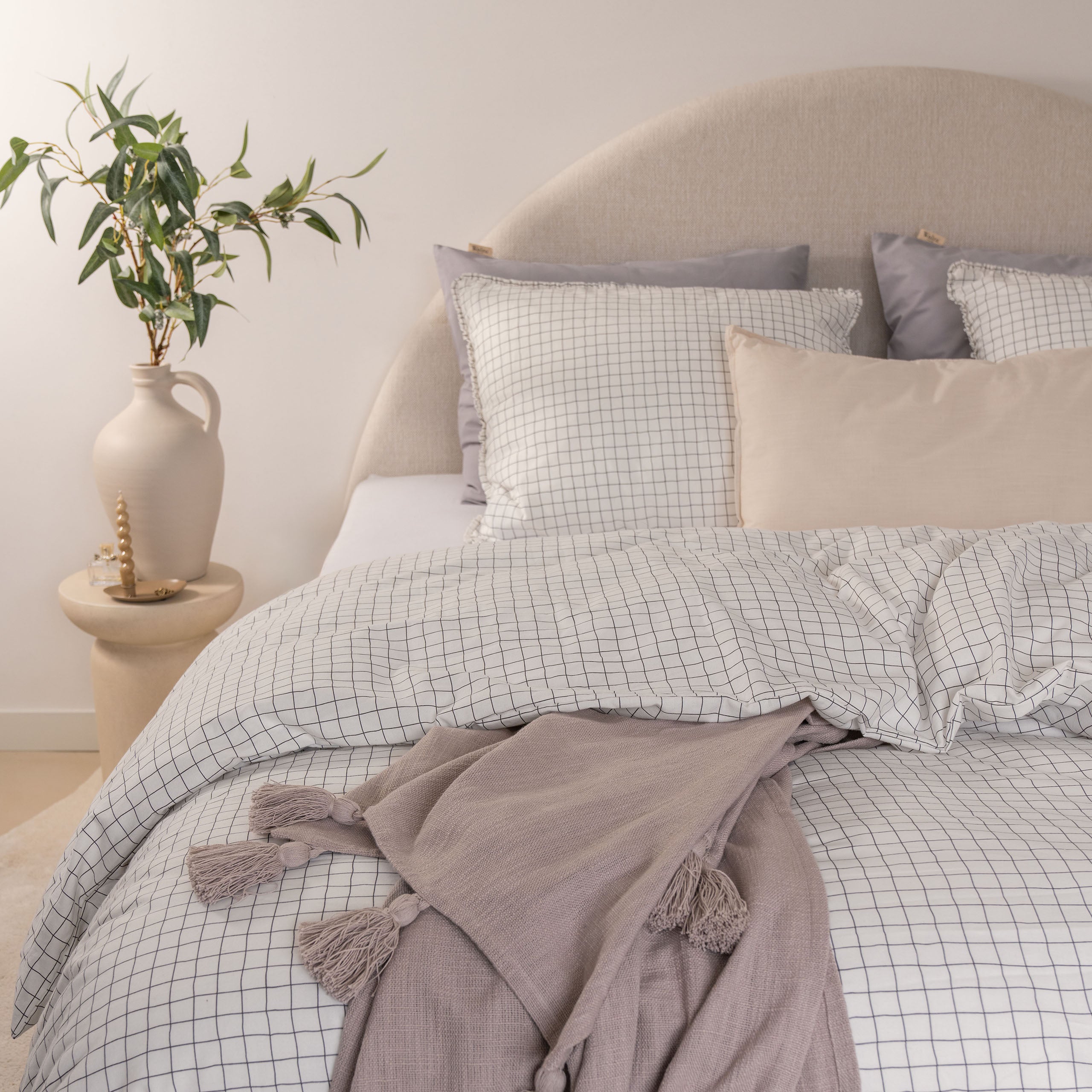 Dekbedovertrek Crossed Lines Wit