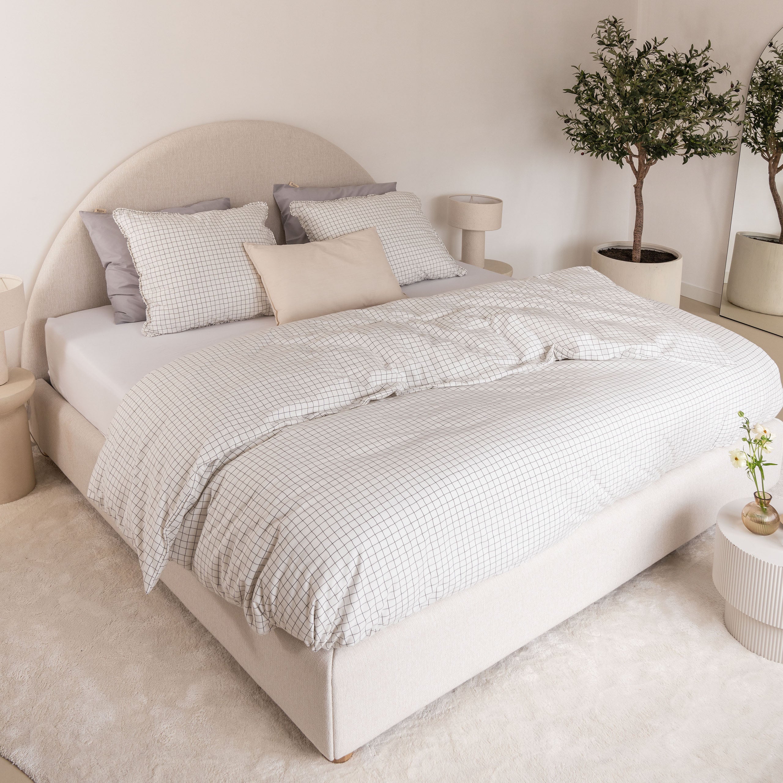 Dekbedovertrek Crossed Lines Wit